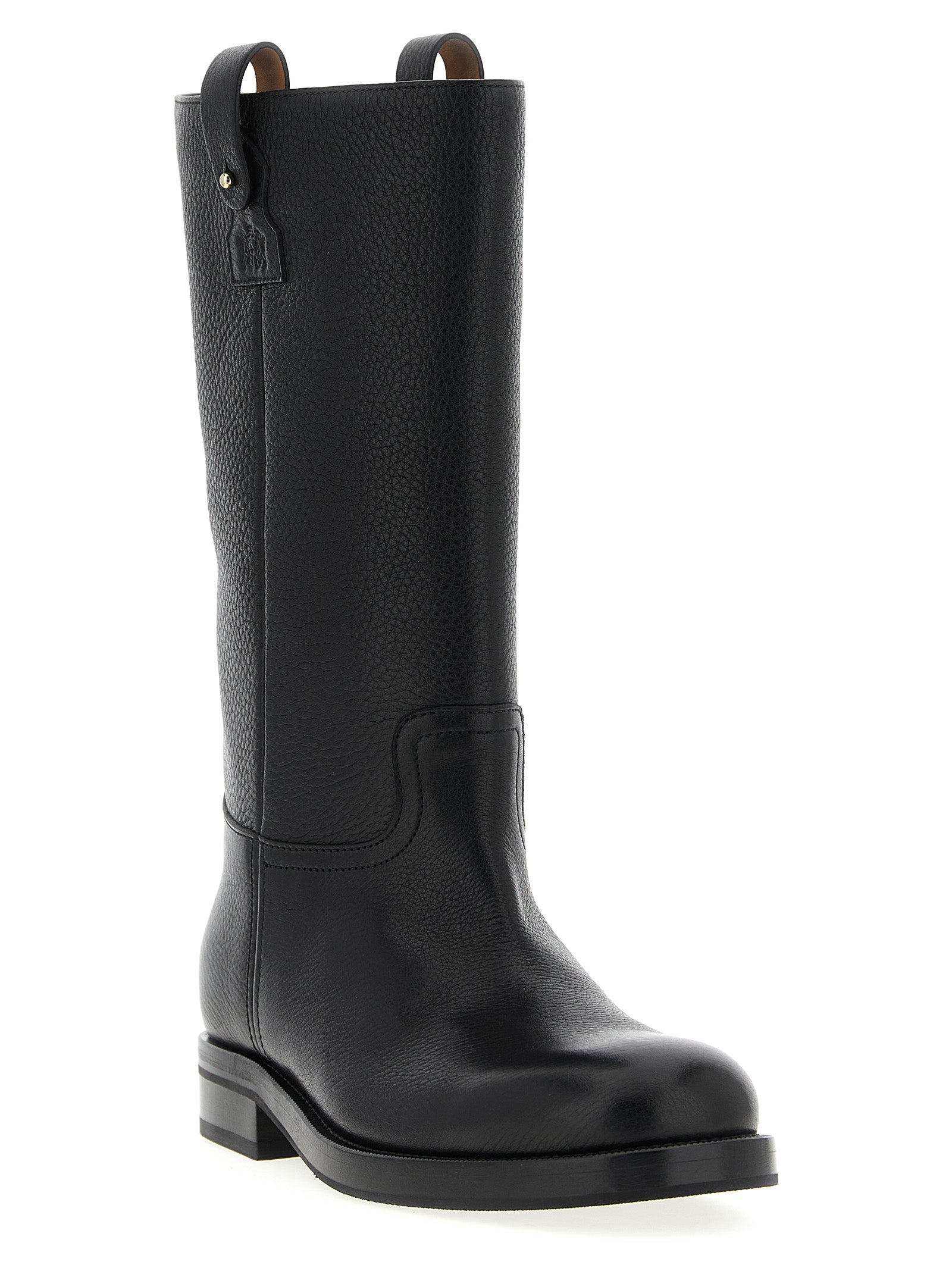 Black Calfskin Over The Knee