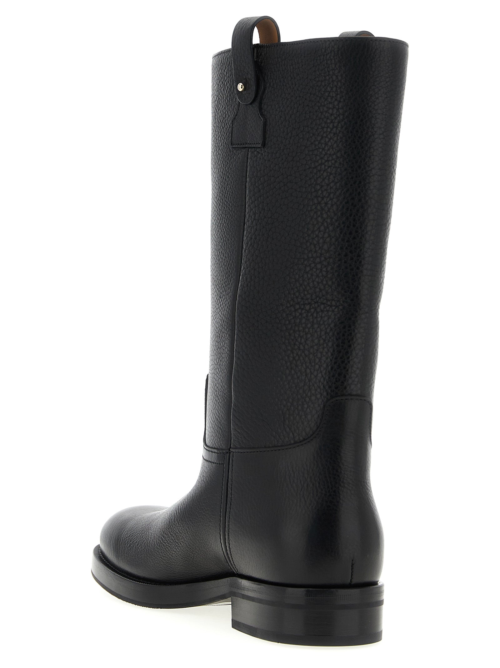 Black Calfskin Over The Knee