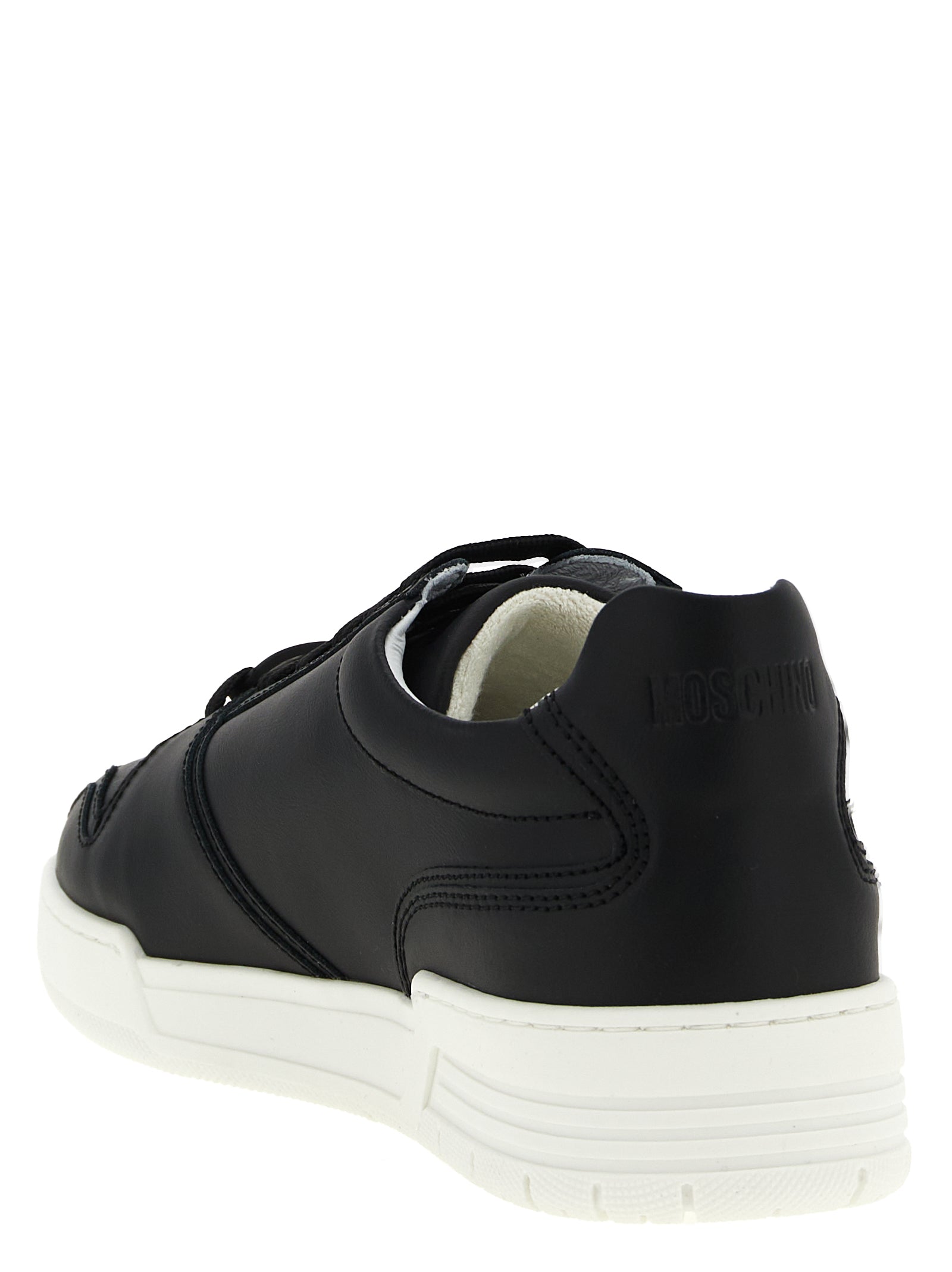 Black Leather Low Top Sneakers