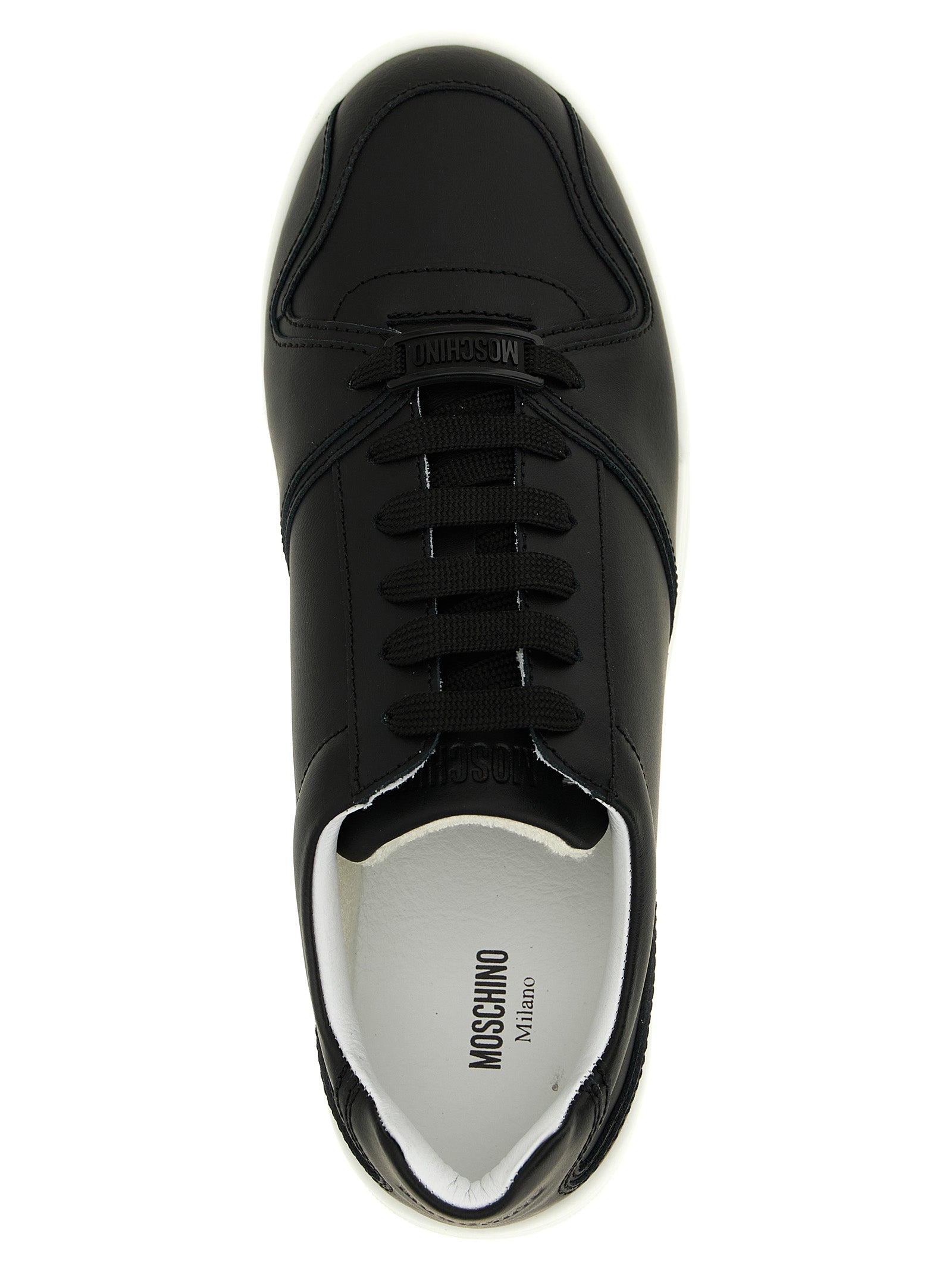 Black Leather Low Top Sneakers