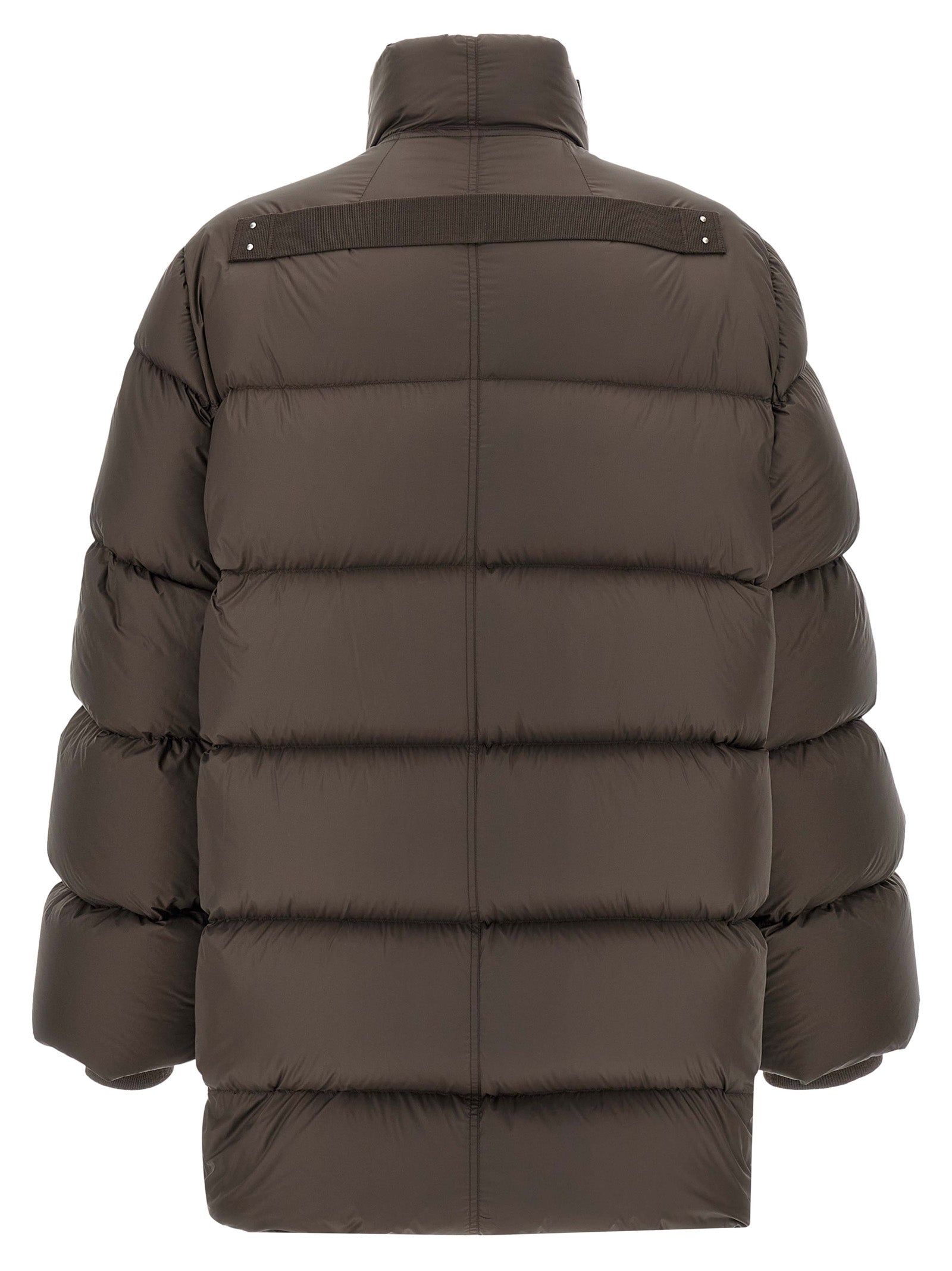 Brown Nylon Full-Length Jacket