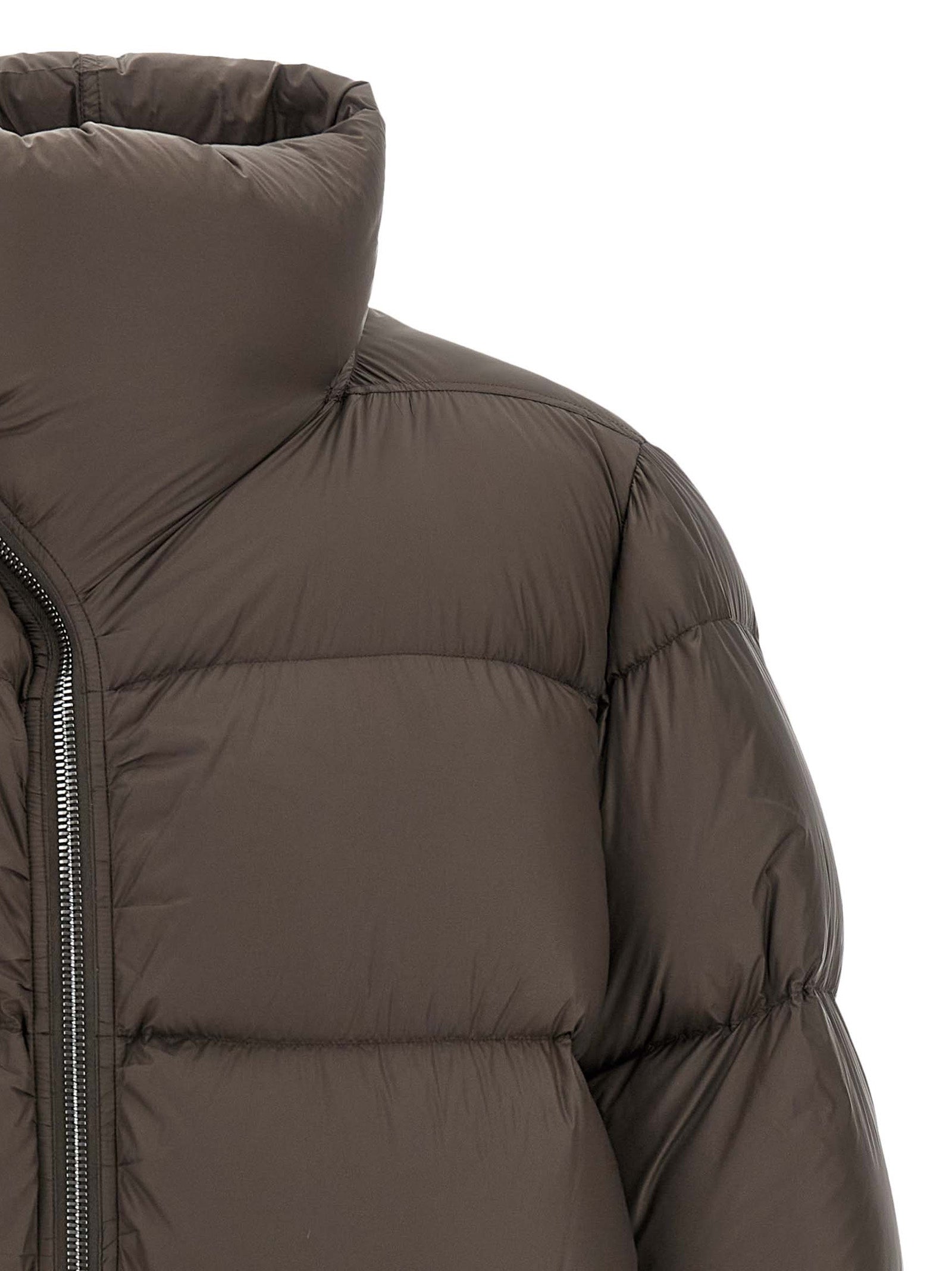 Brown Nylon Full-Length Jacket