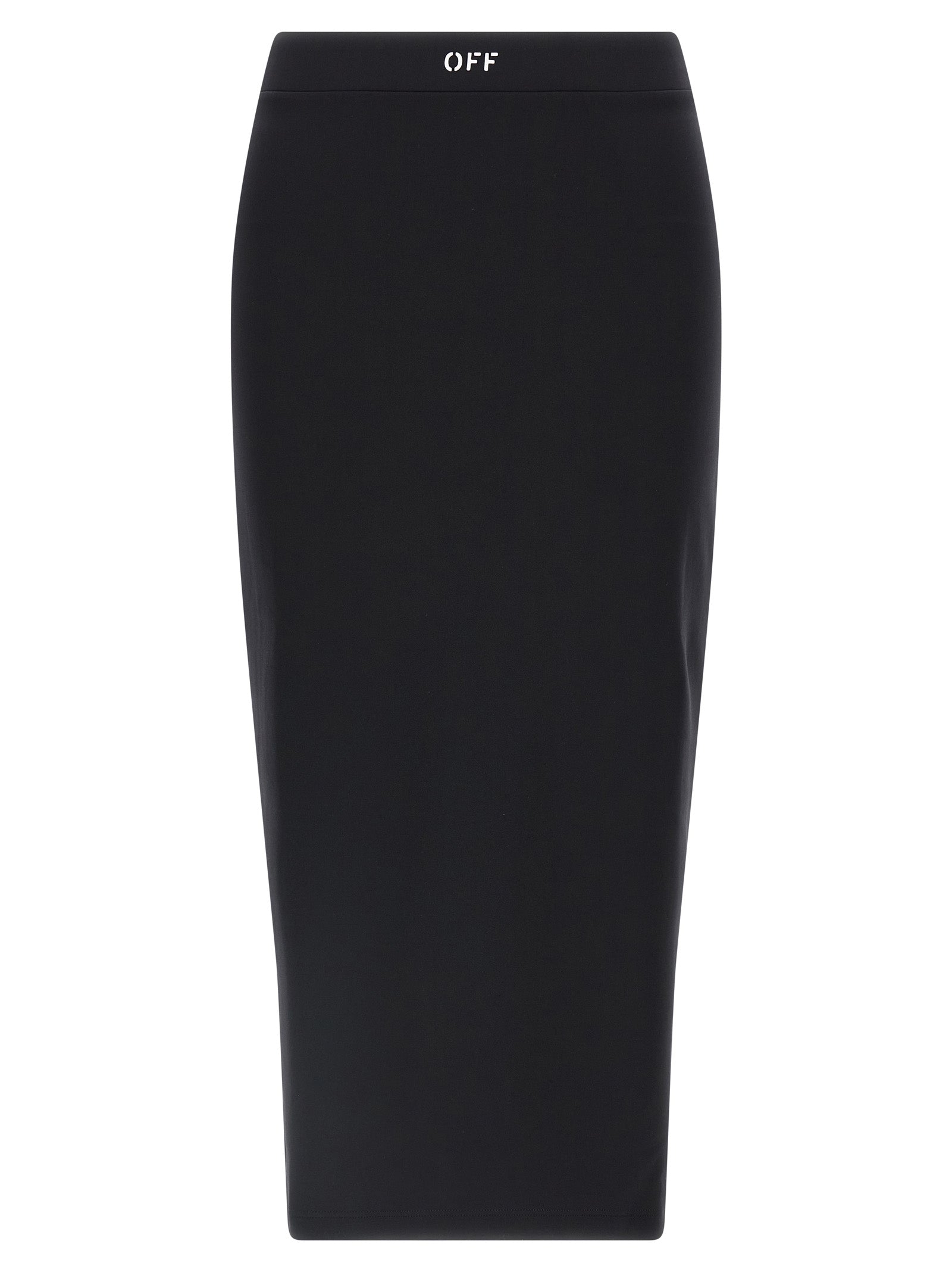 Black Polyamide Midi Skirt