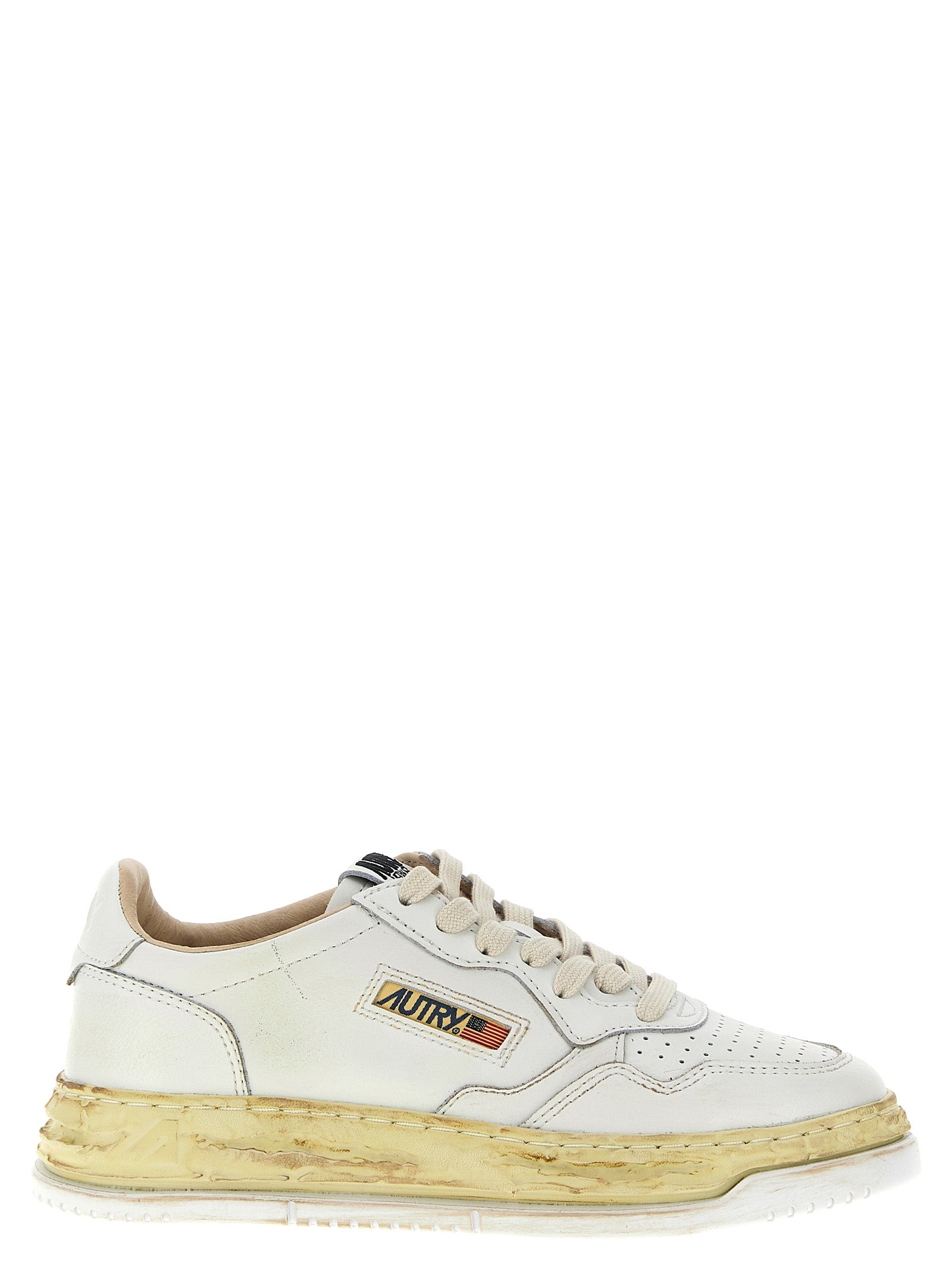 White Goatskin Chunky Sneakers