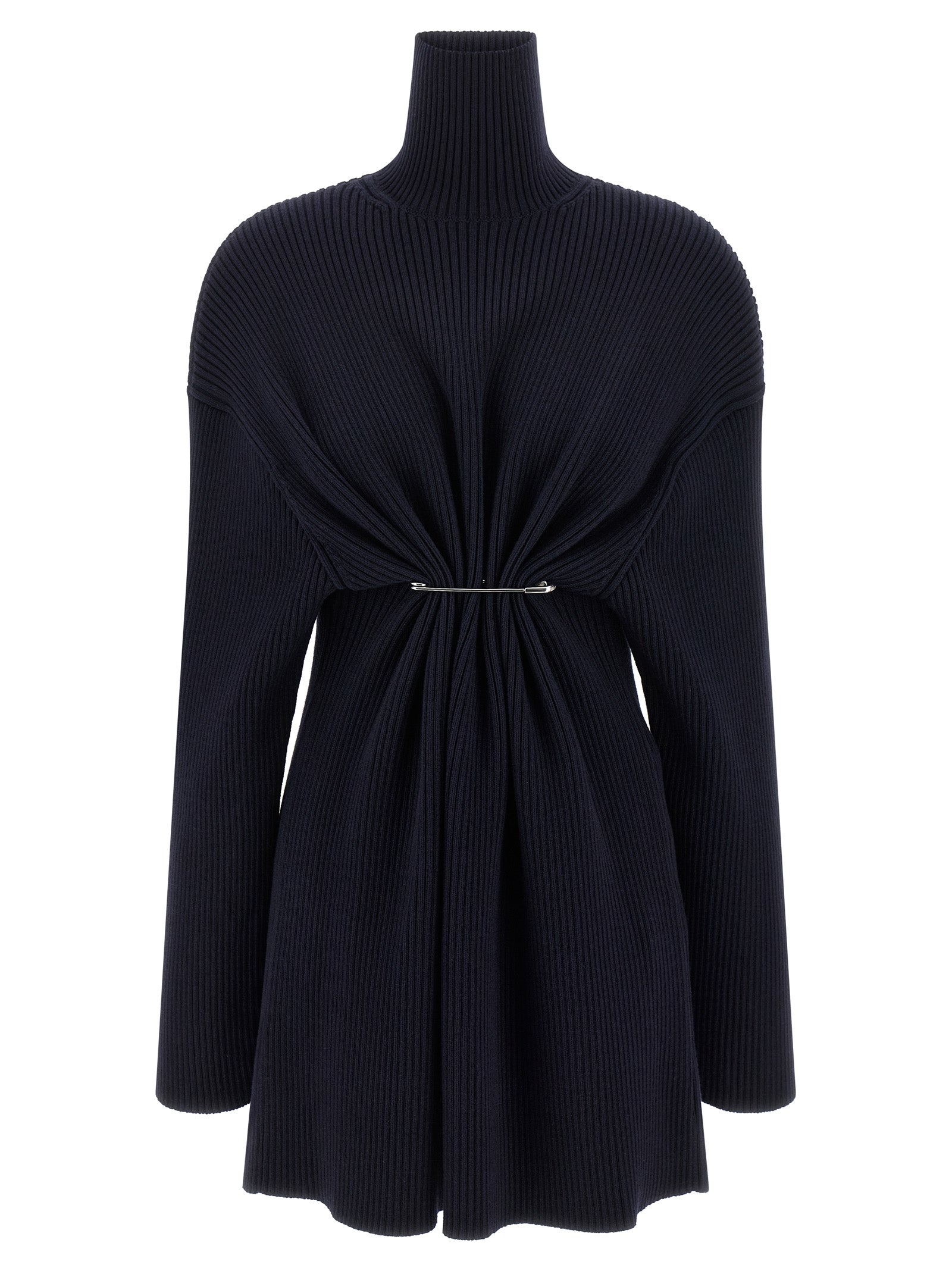 Blue Wool Short Dress