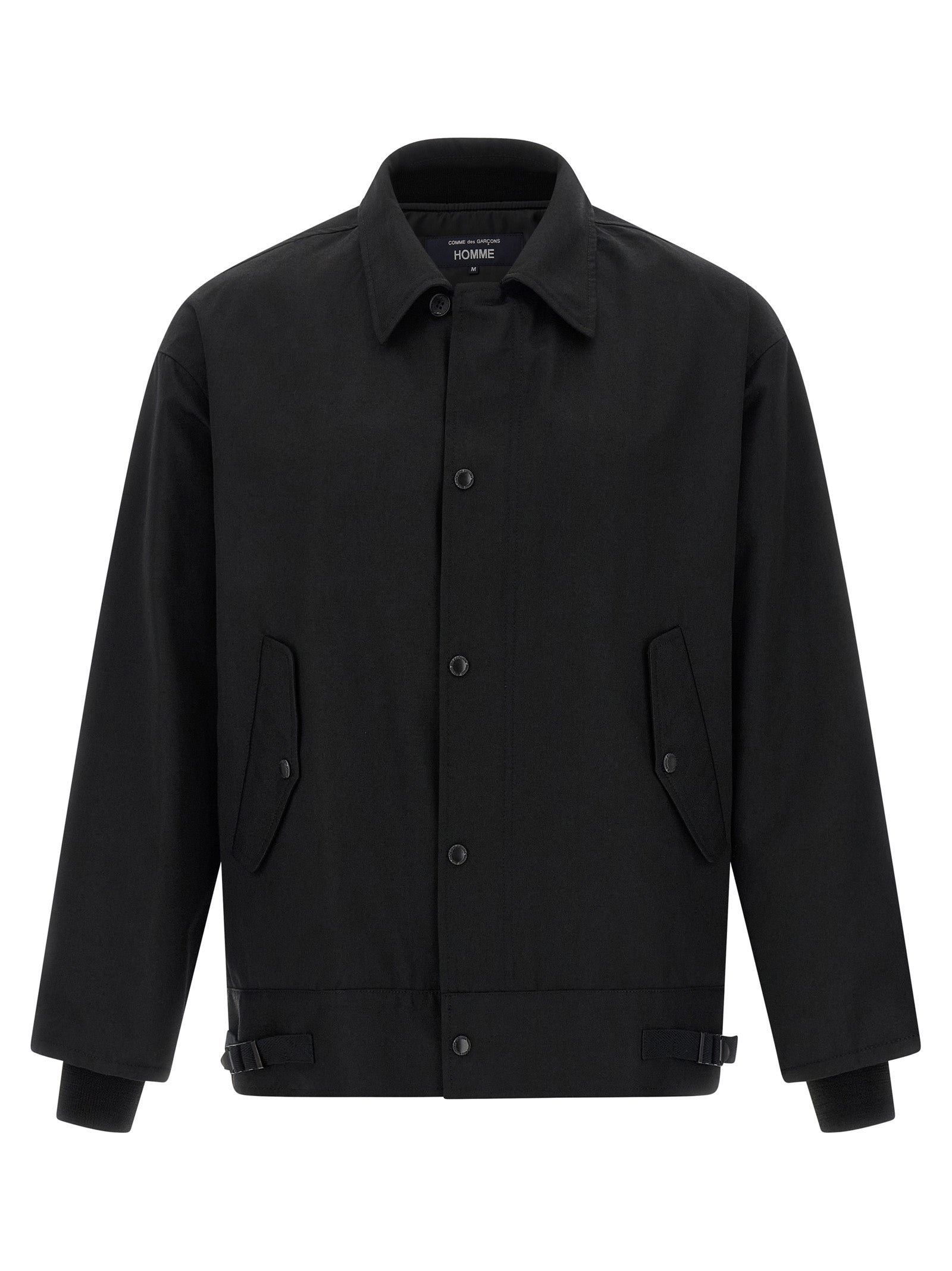 Black Polyester Full-Length Jacket