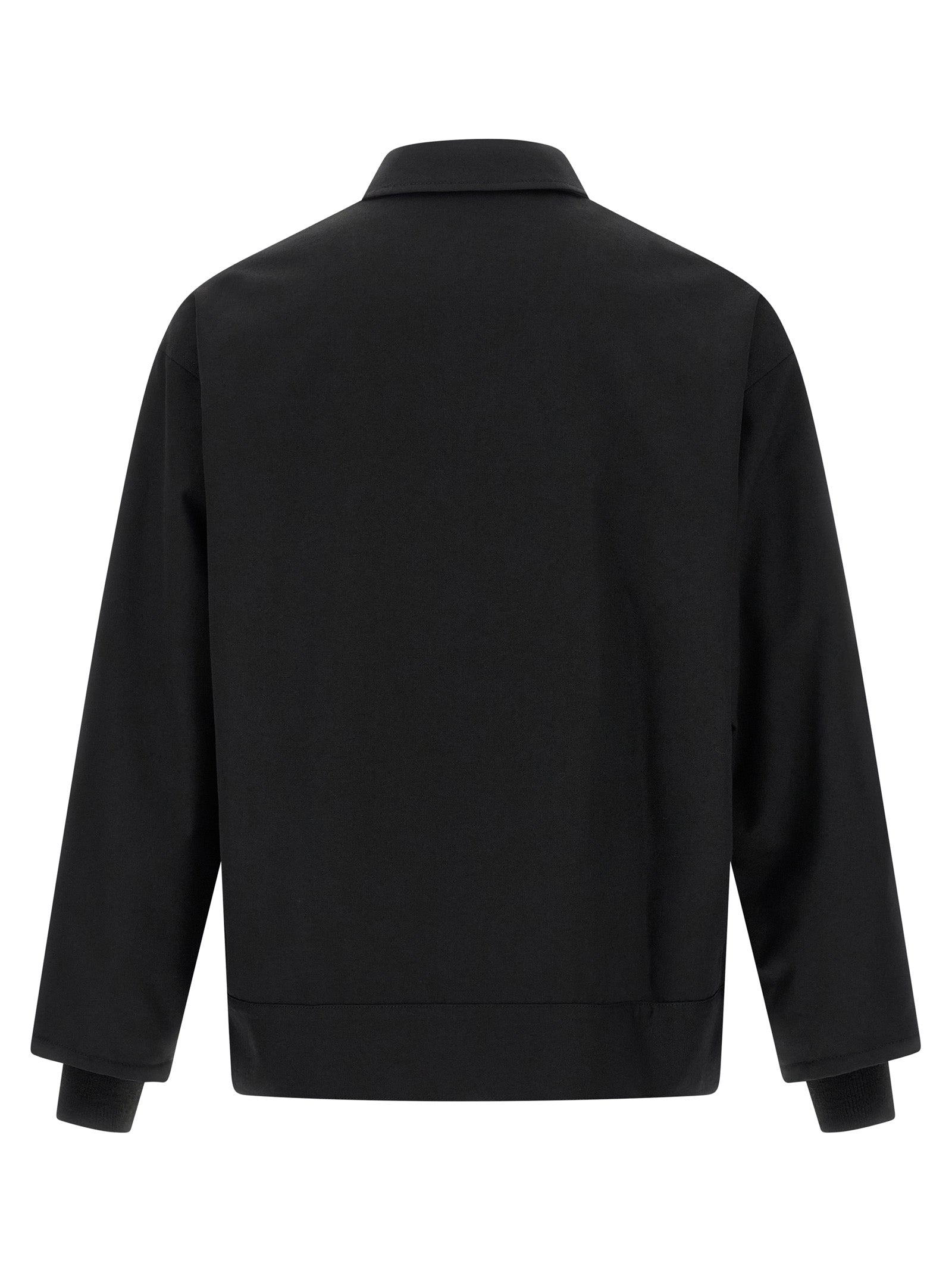 Black Polyester Full-Length Jacket