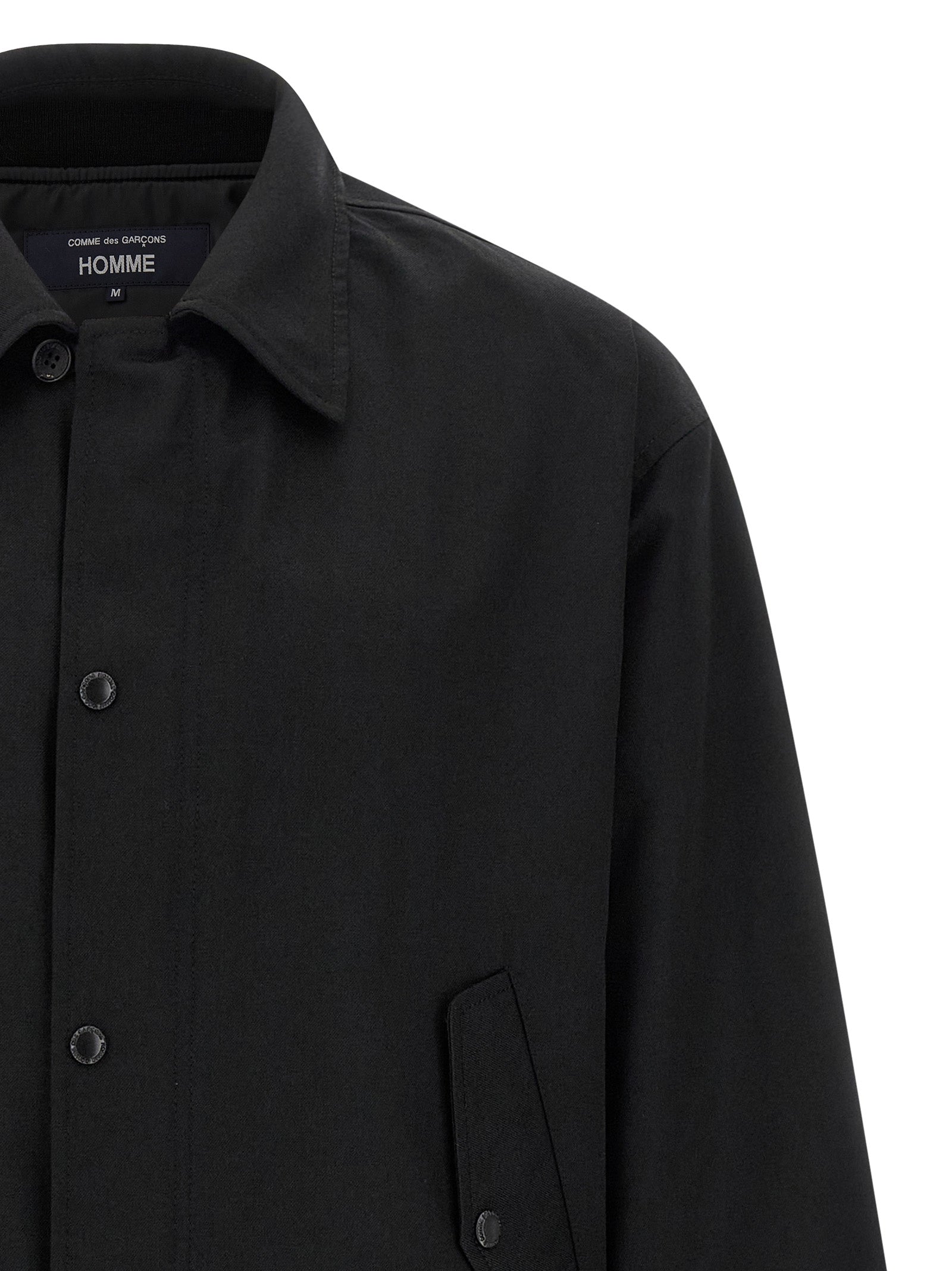 Black Polyester Full-Length Jacket