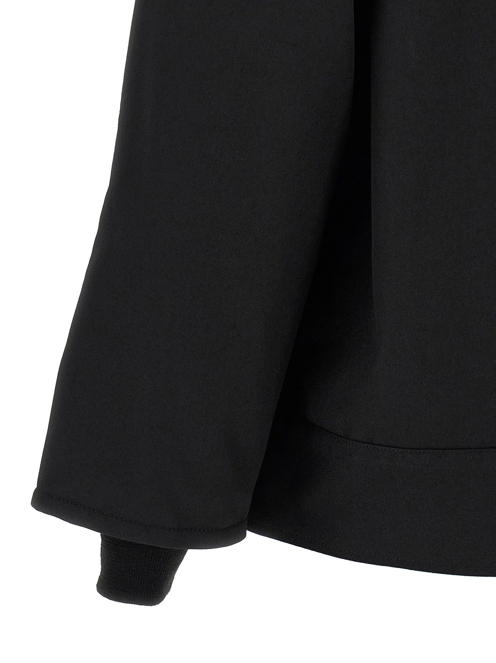 Black Polyester Full-Length Jacket