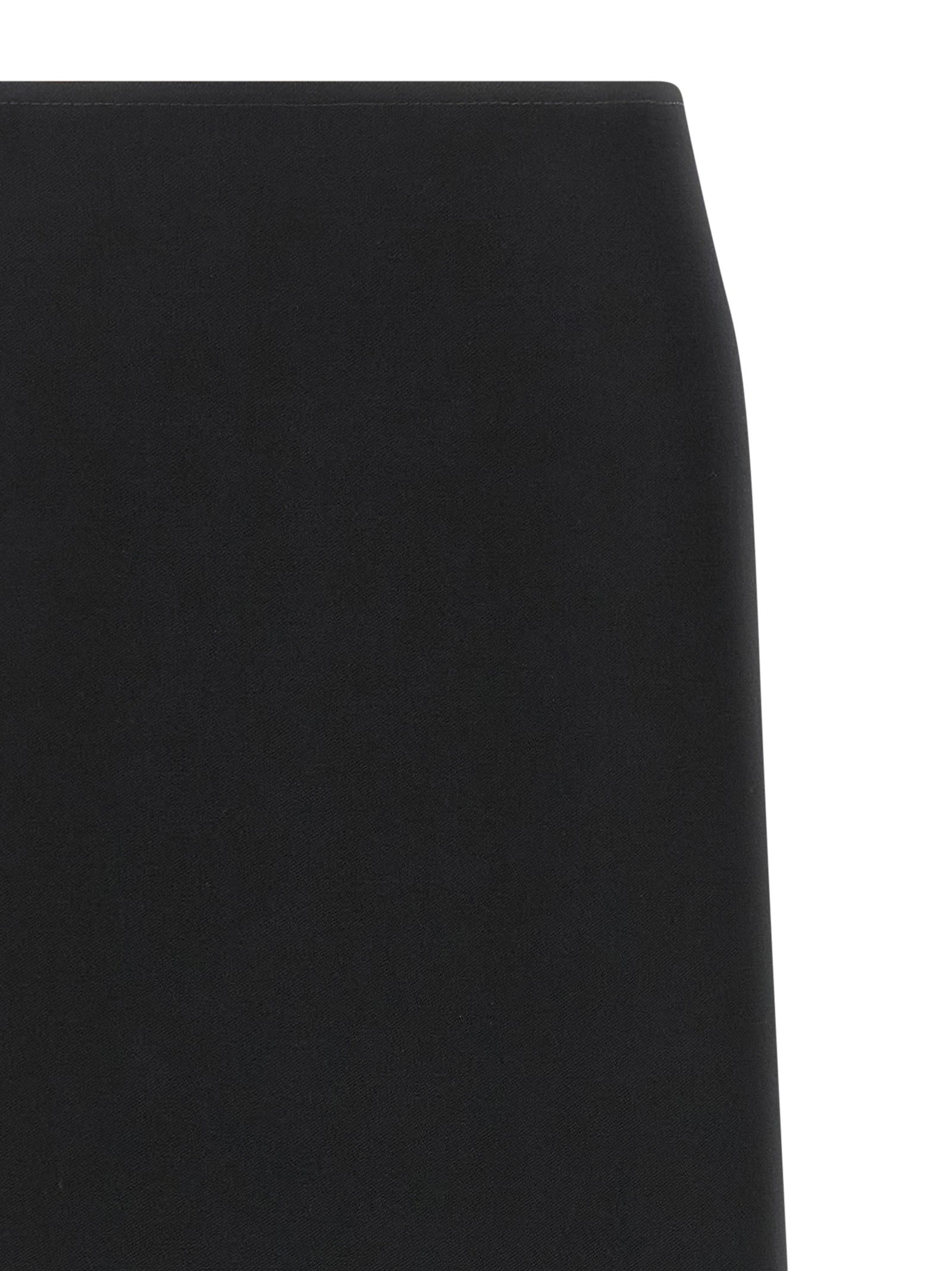 Black Virgin Wool Midi Skirt