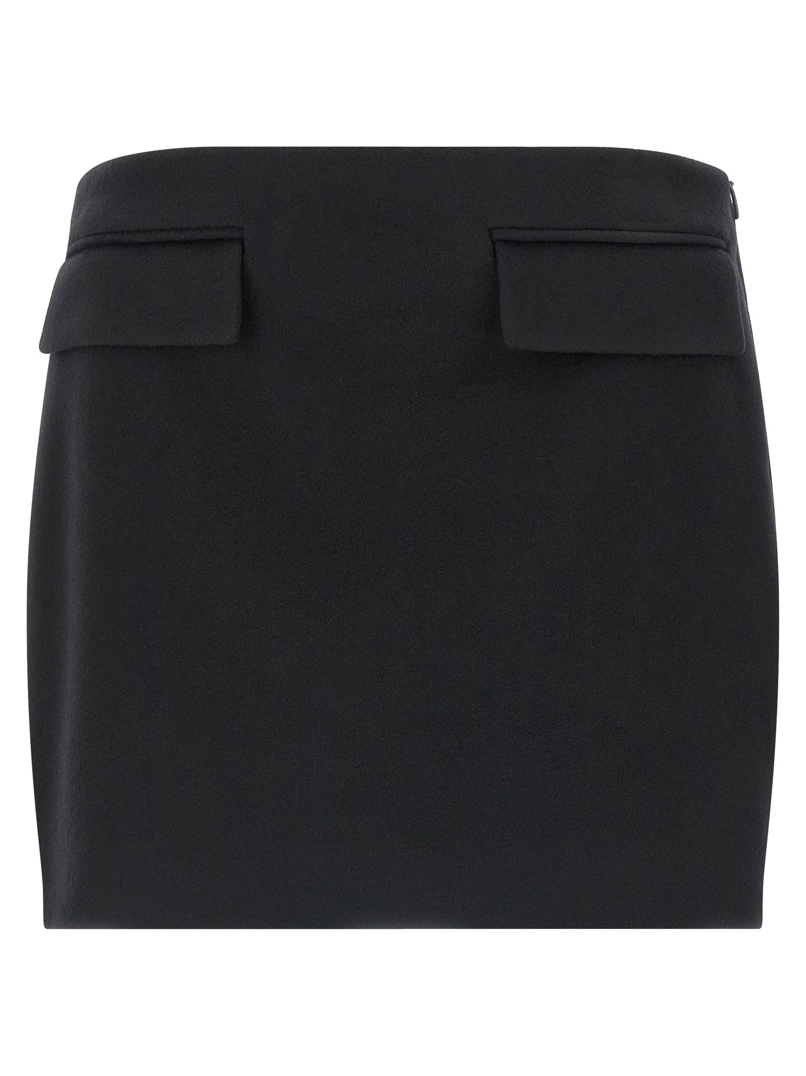 Black Virgin Wool Long Skirt