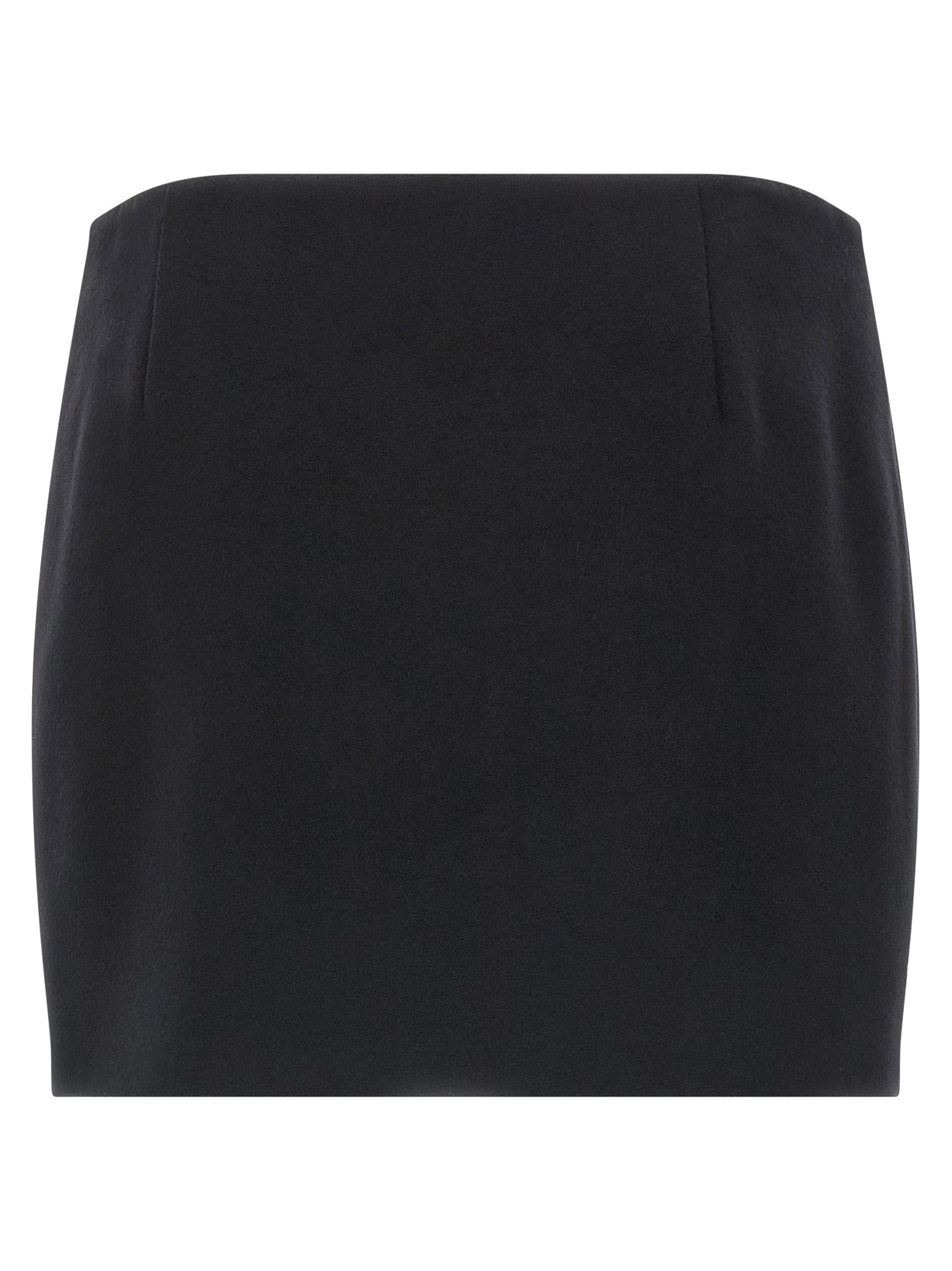 Black Virgin Wool Long Skirt