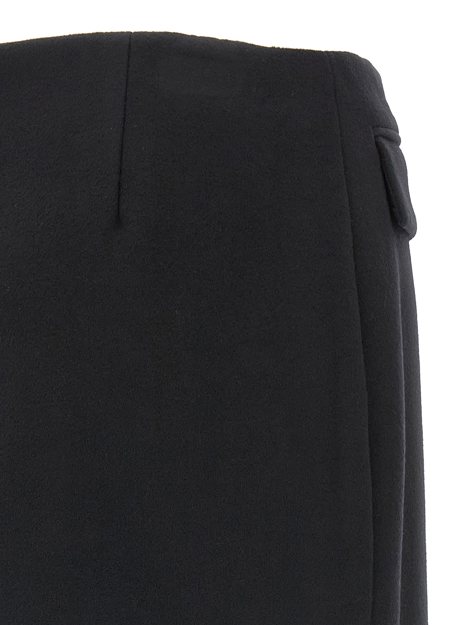 Black Virgin Wool Long Skirt
