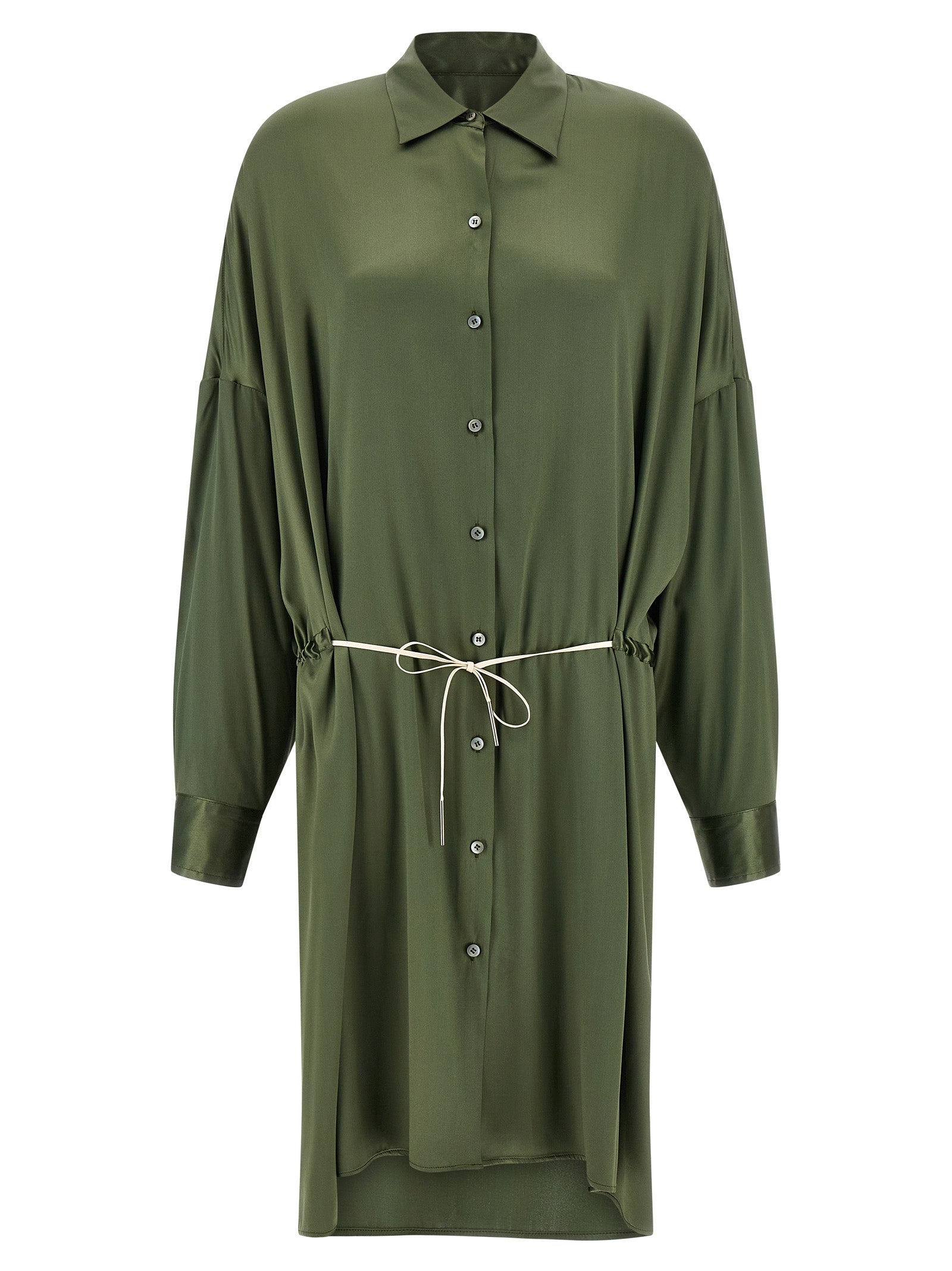 Bicolor Silk Midi Dress