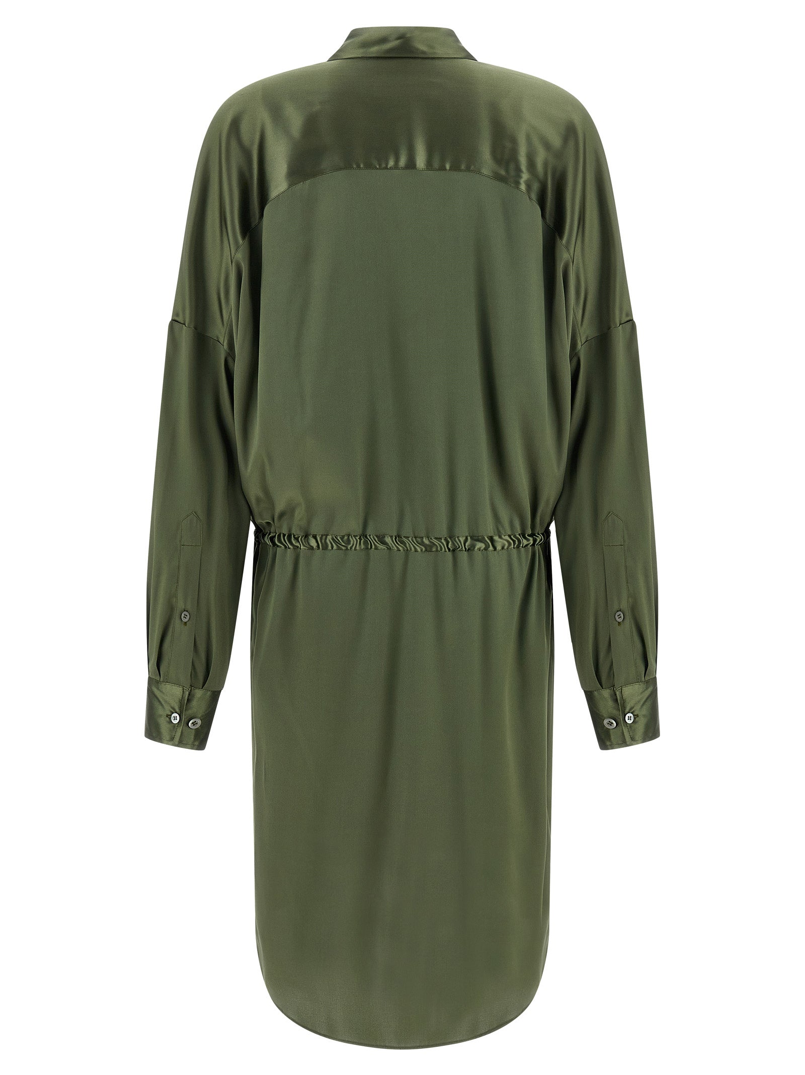 Bicolor Silk Midi Dress