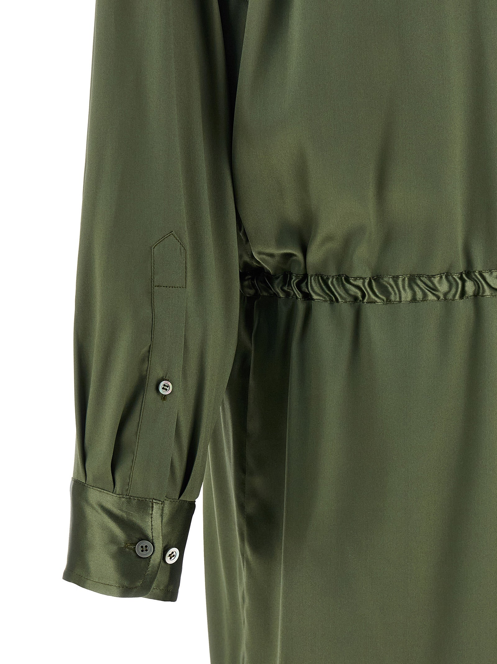 Bicolor Silk Midi Dress