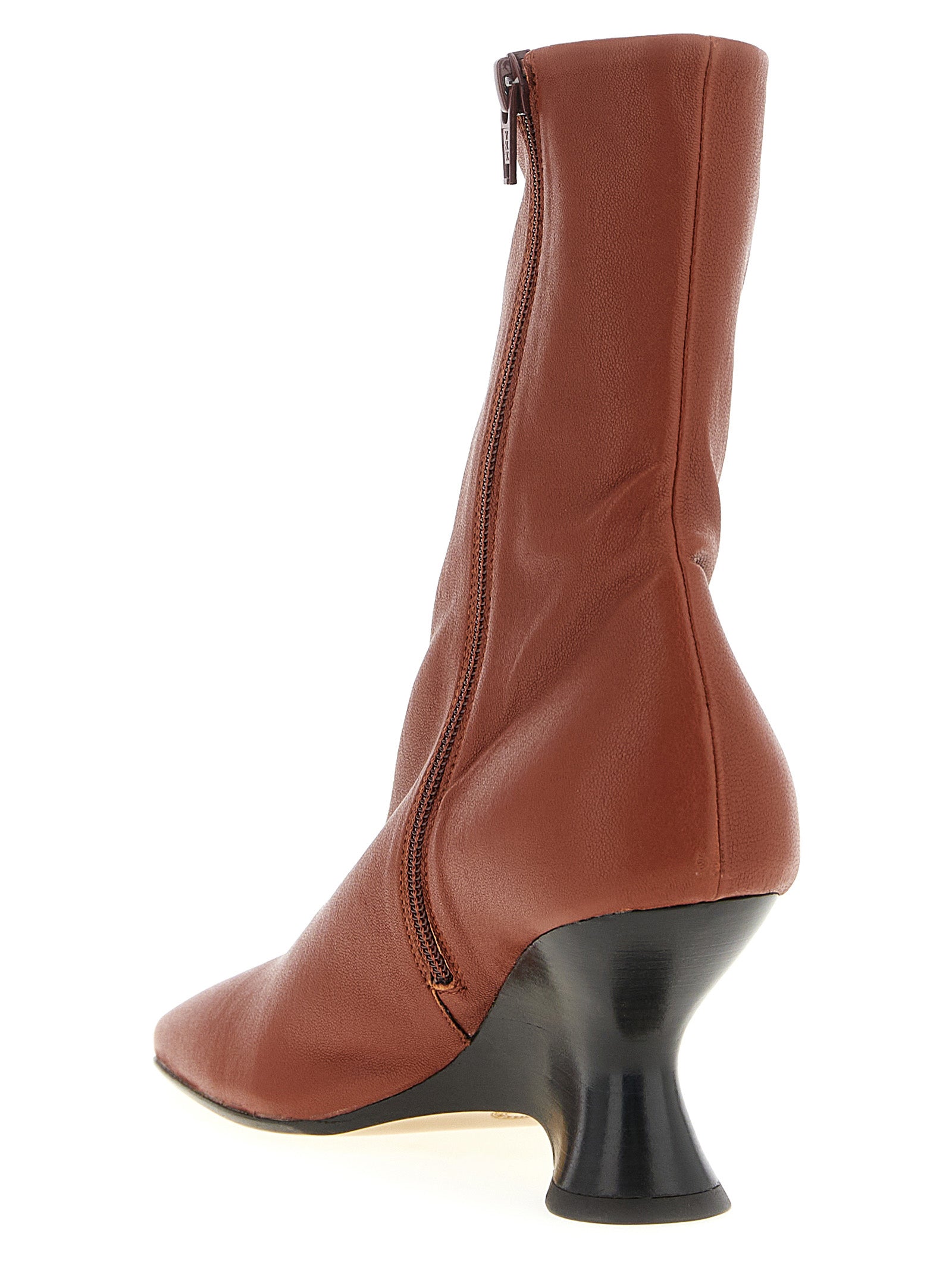 Brown Calfskin Ankle Boots
