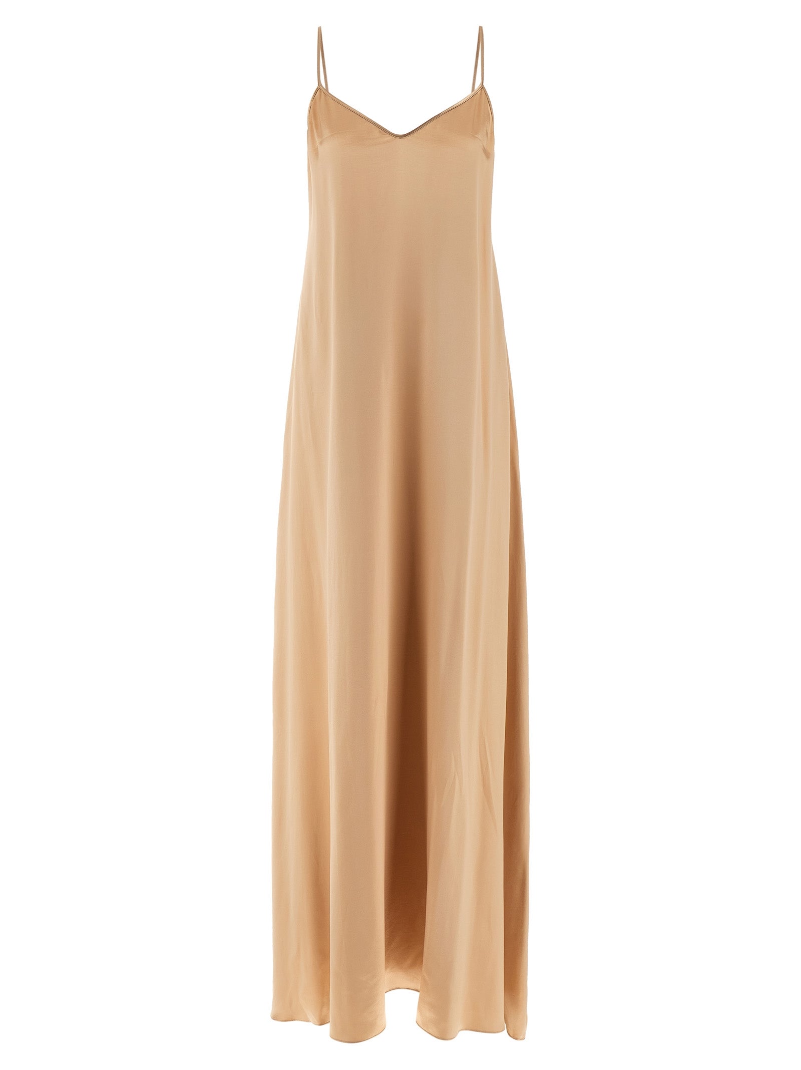 Beige Viscose Long Dress