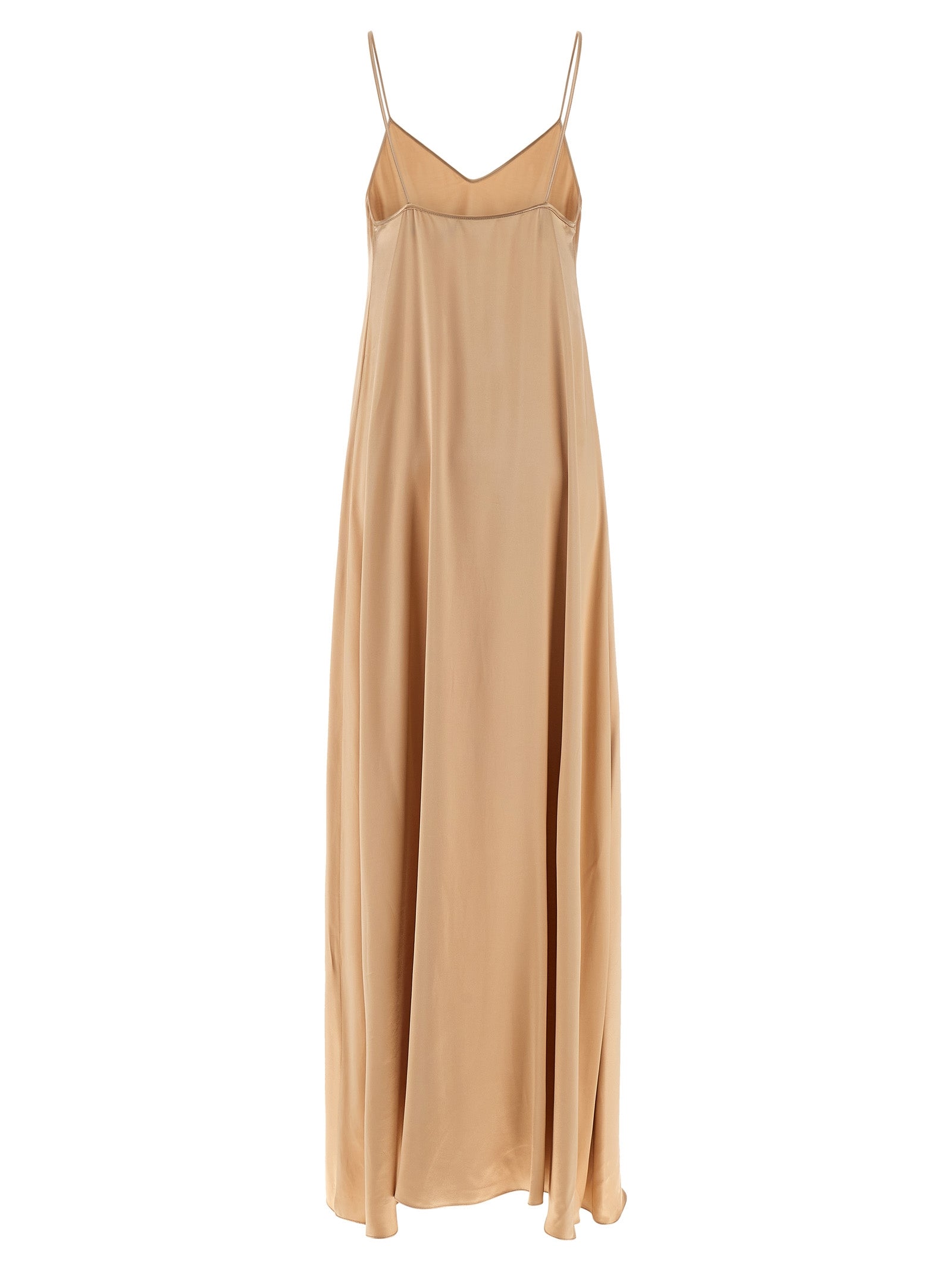 Beige Viscose Long Dress
