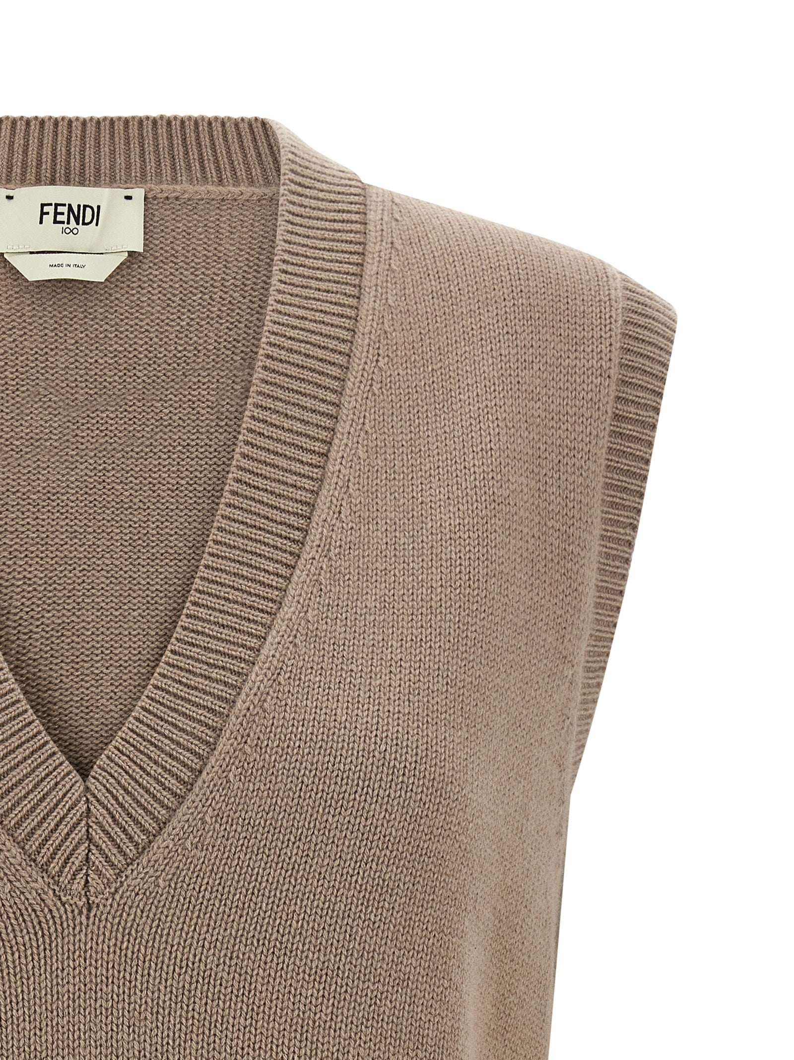 Beige Cashmere Sleeveless Jacket