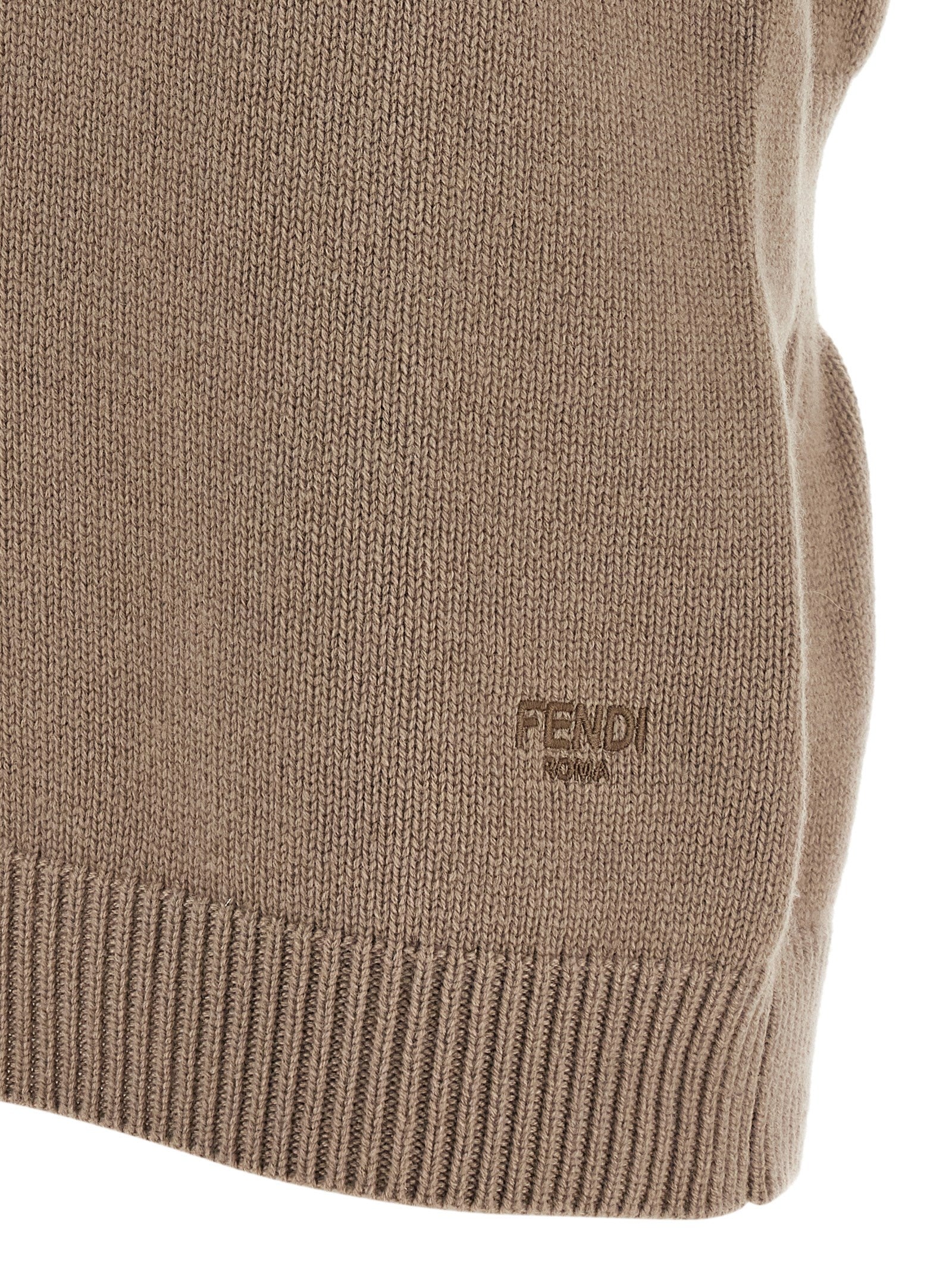 Beige Cashmere Sleeveless Jacket