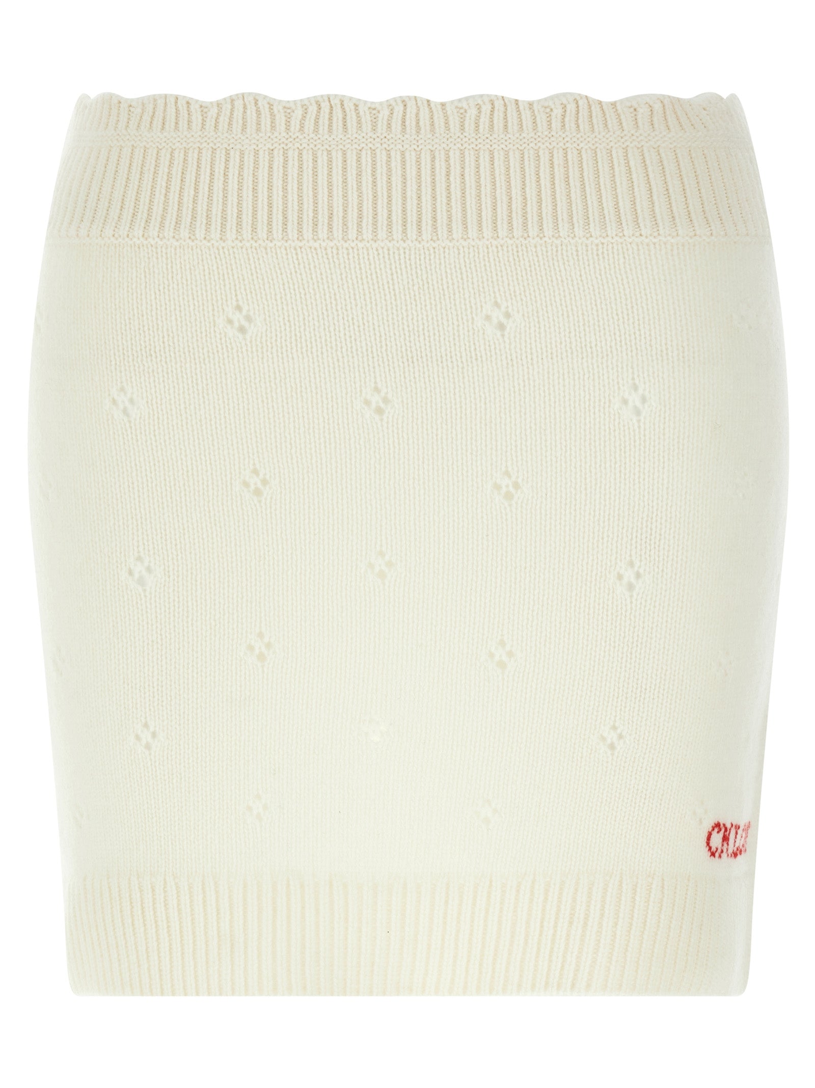White Wool Long Skirt