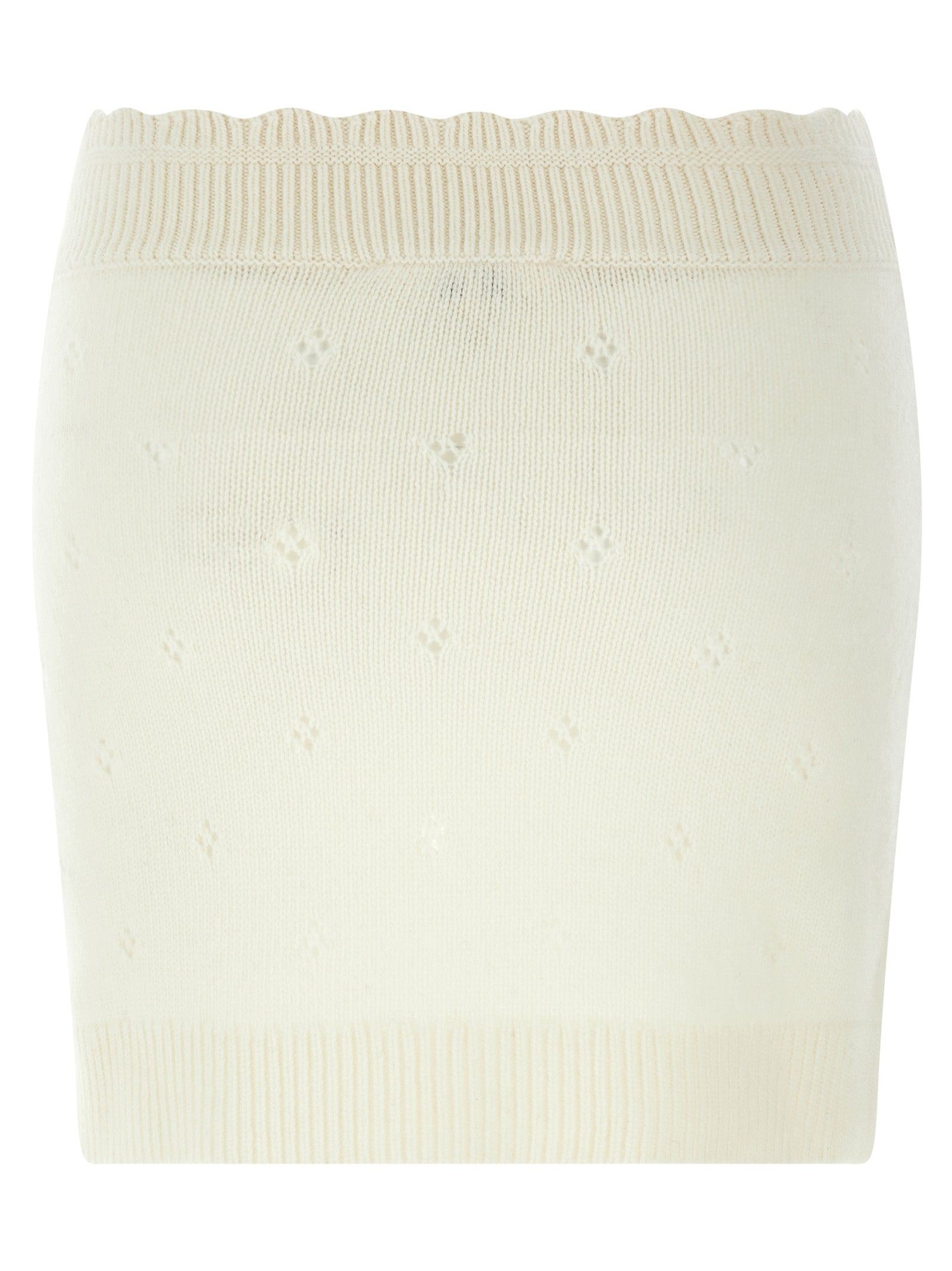 White Wool Long Skirt