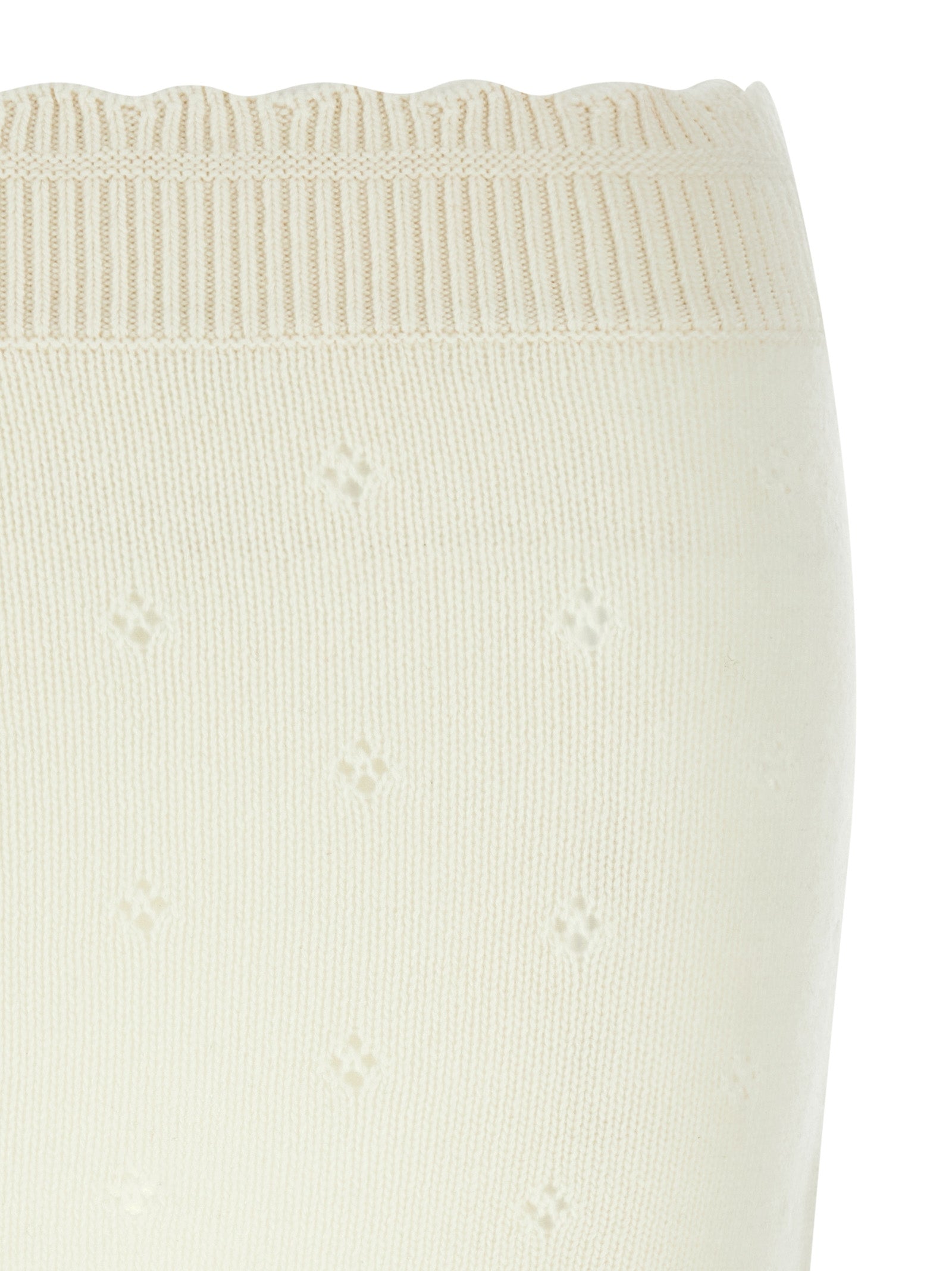 White Wool Long Skirt