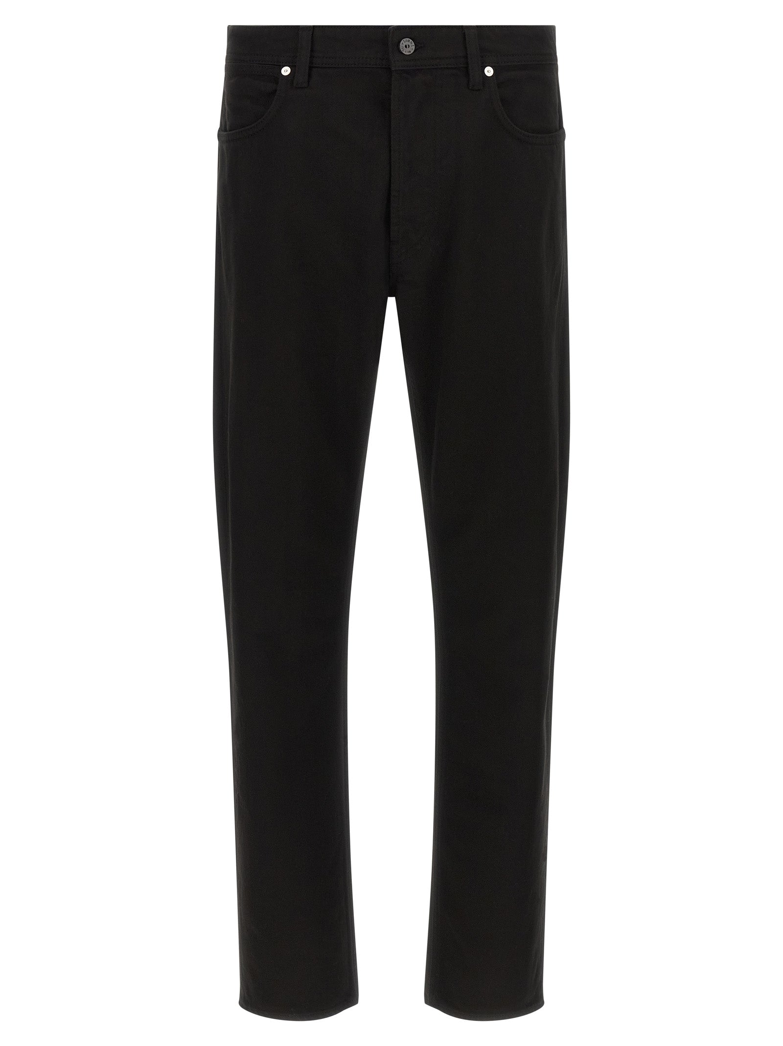 Black Cotton Straight-Leg Jeans