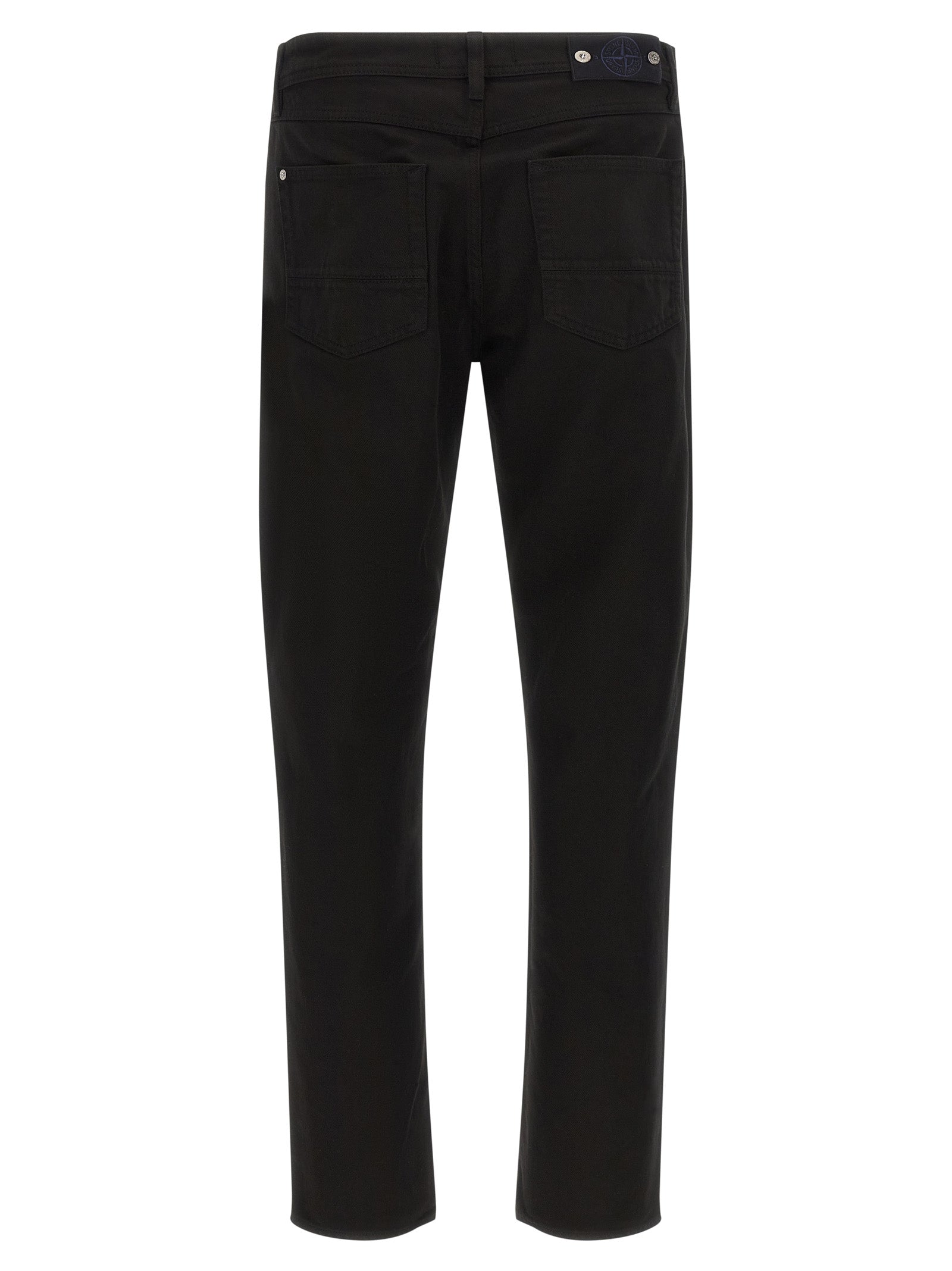Black Cotton Straight-Leg Jeans