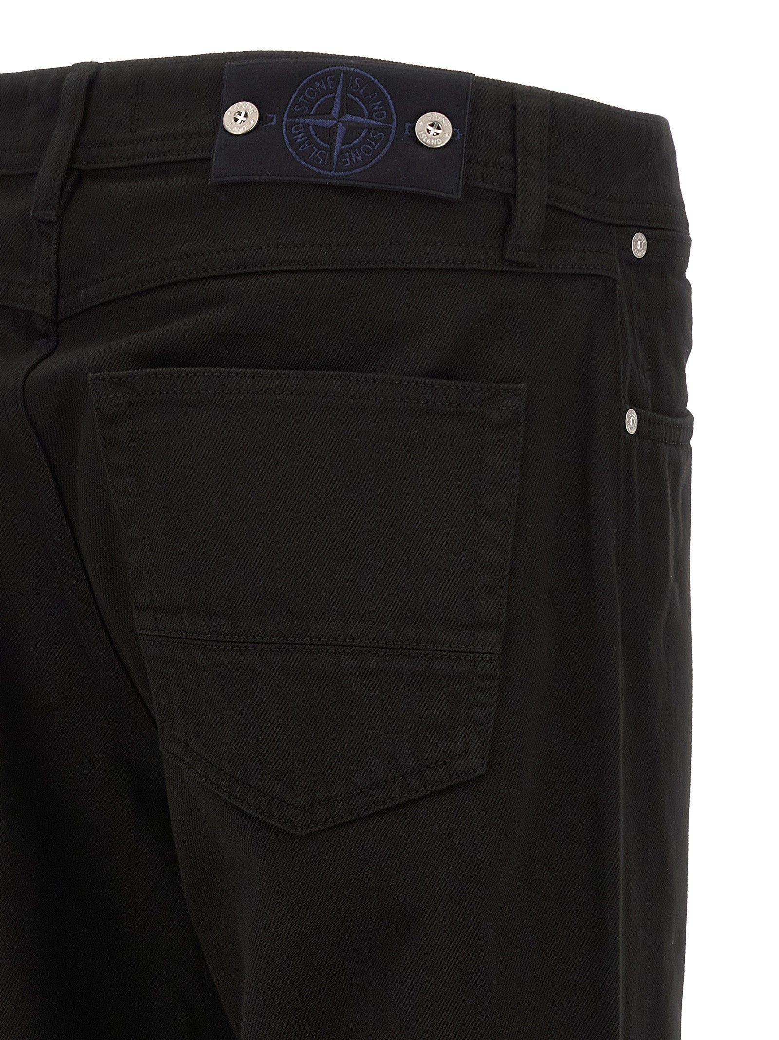 Black Cotton Straight-Leg Jeans