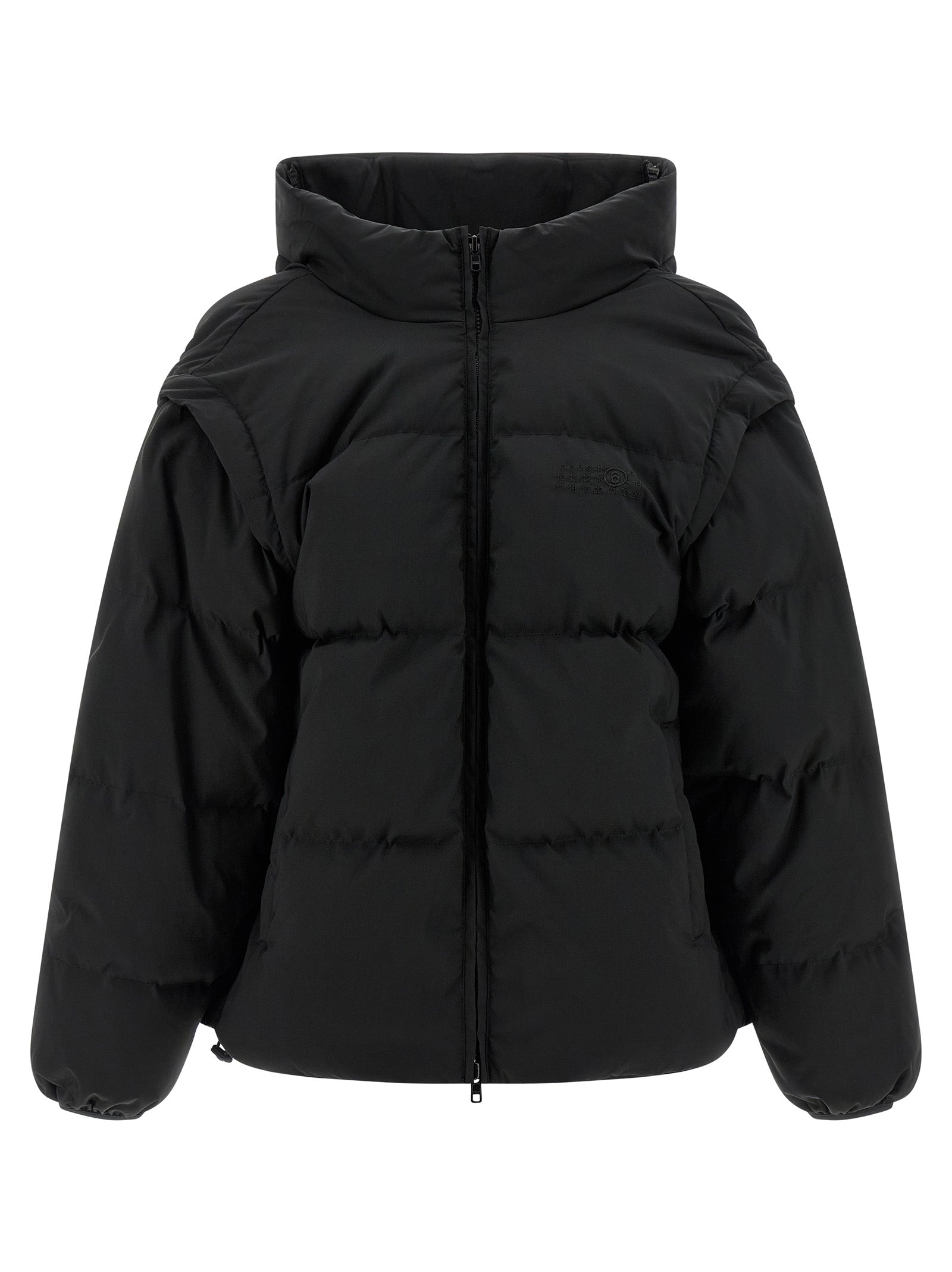 Black Polyester Full-Length Jacket