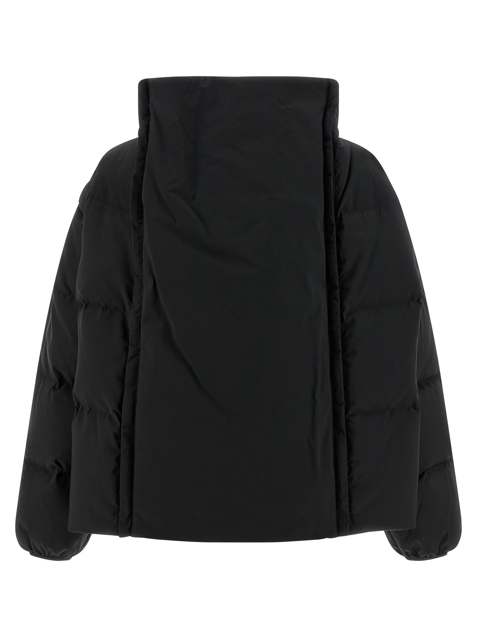 Black Polyester Full-Length Jacket