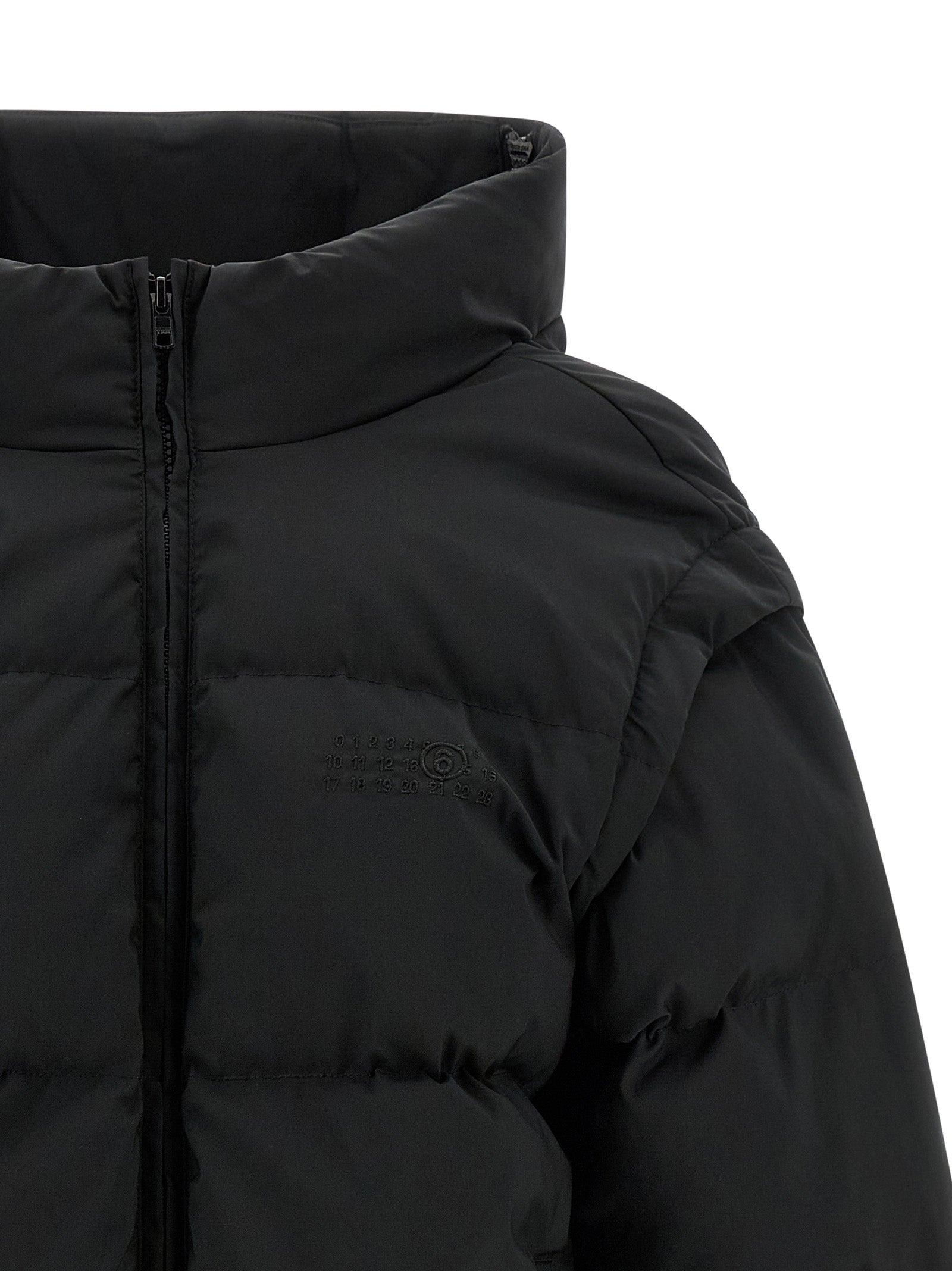 Black Polyester Full-Length Jacket