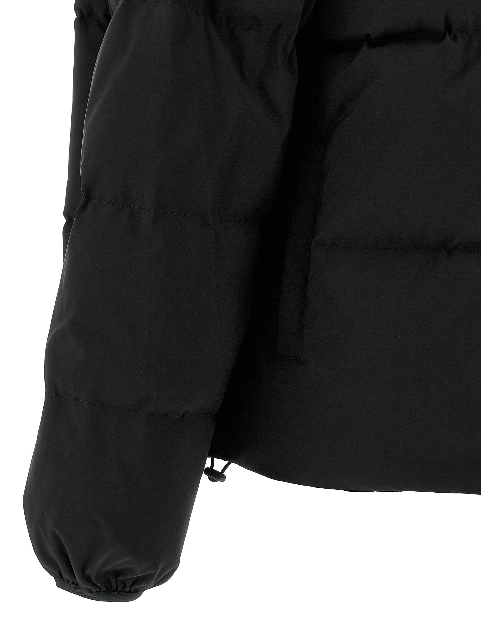 Black Polyester Full-Length Jacket