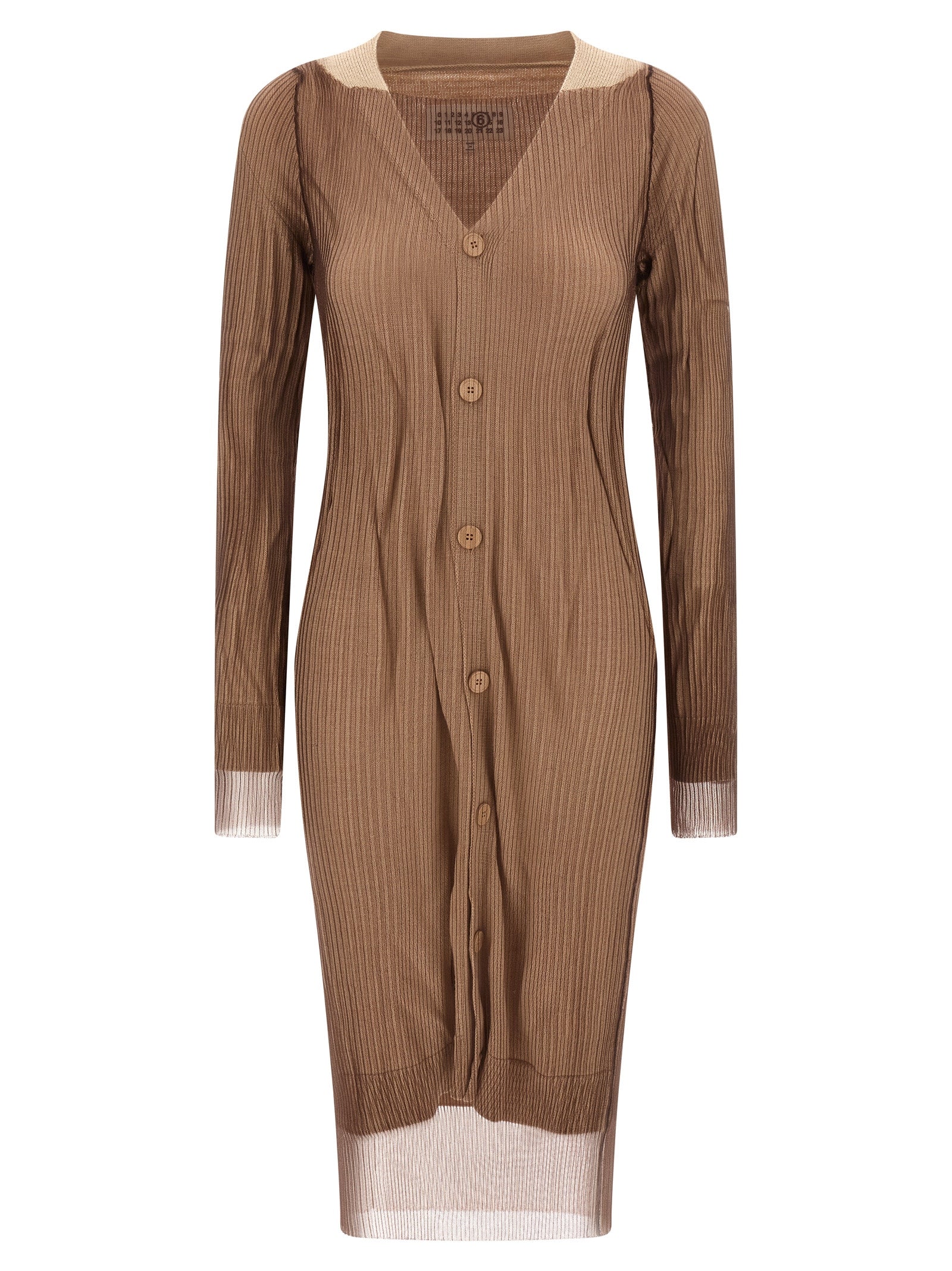 Beige Polyamide Midi Dress