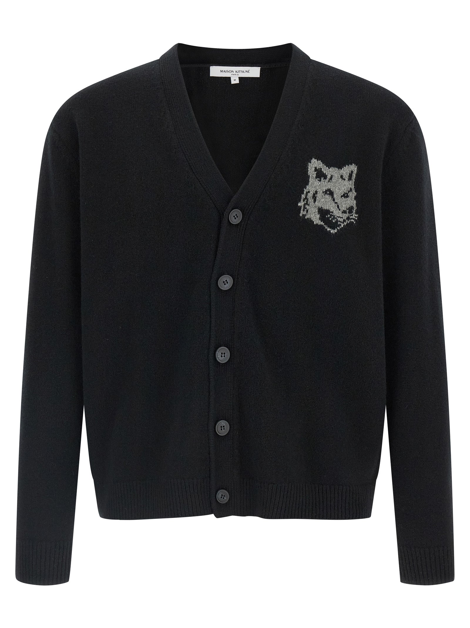 Black Merino Wool Cardigan