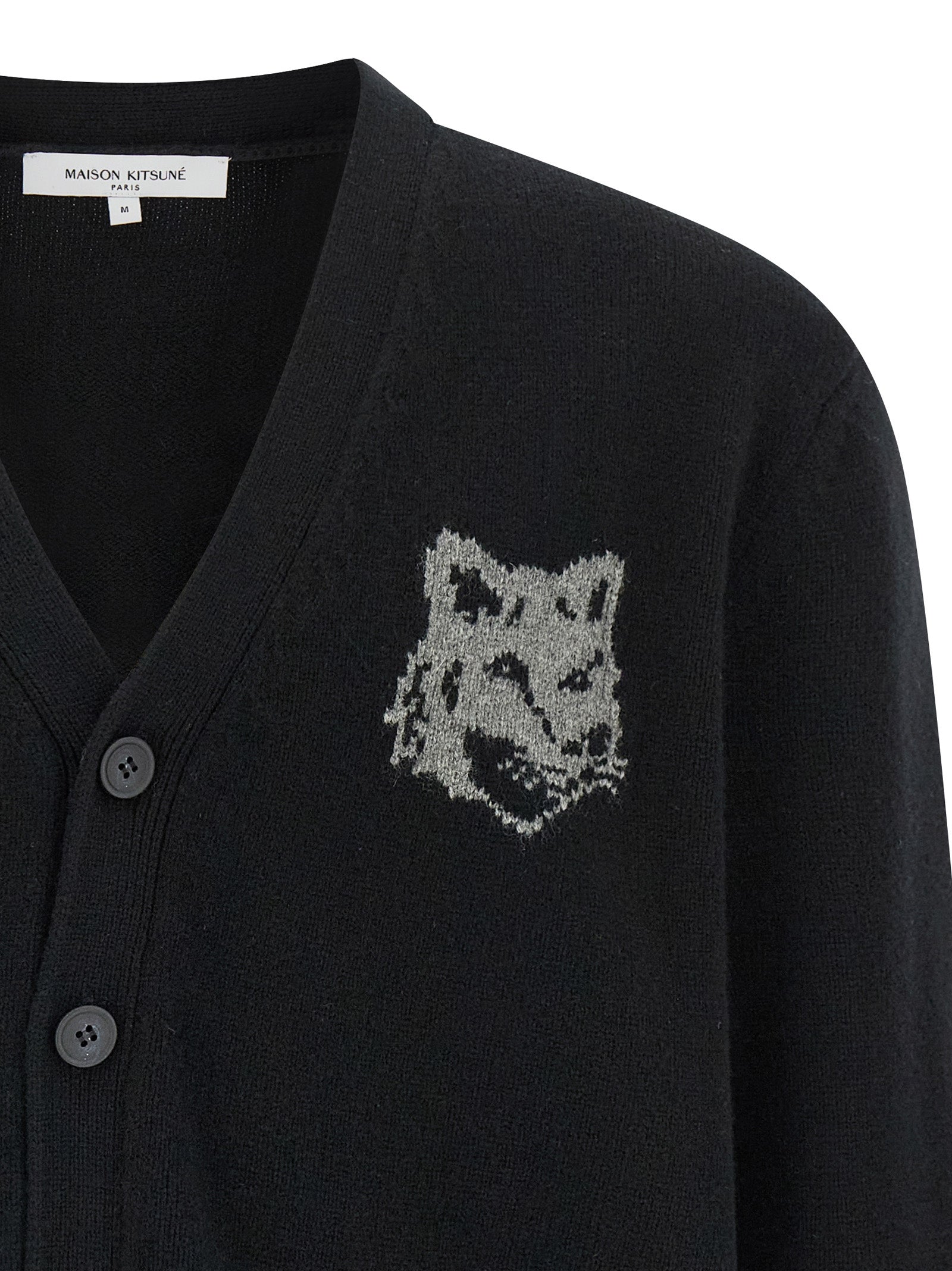 Black Merino Wool Cardigan