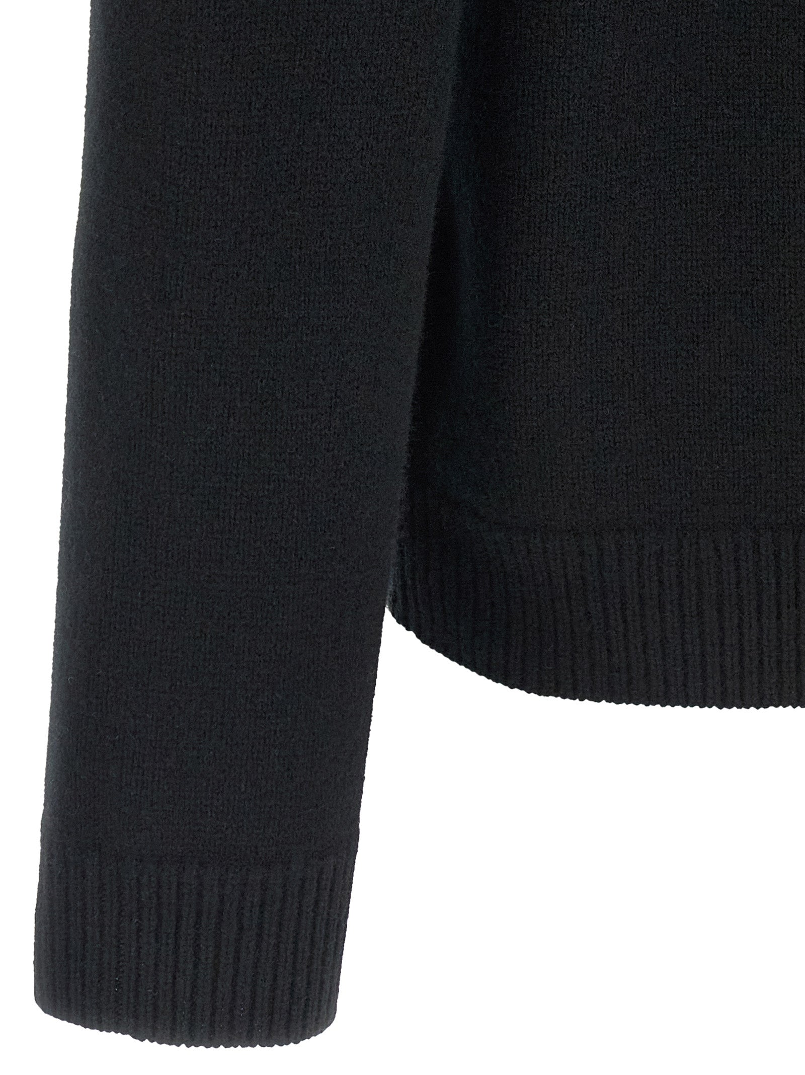 Black Merino Wool Cardigan