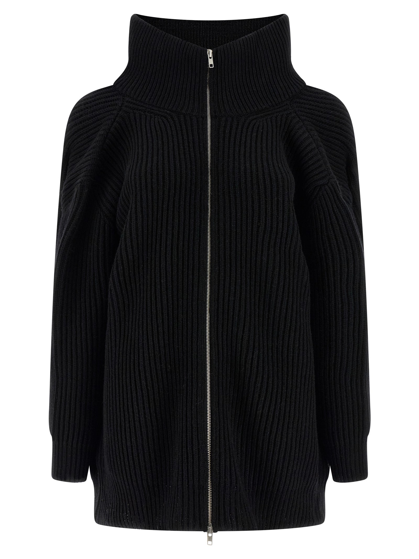 Black Wool Short Dress