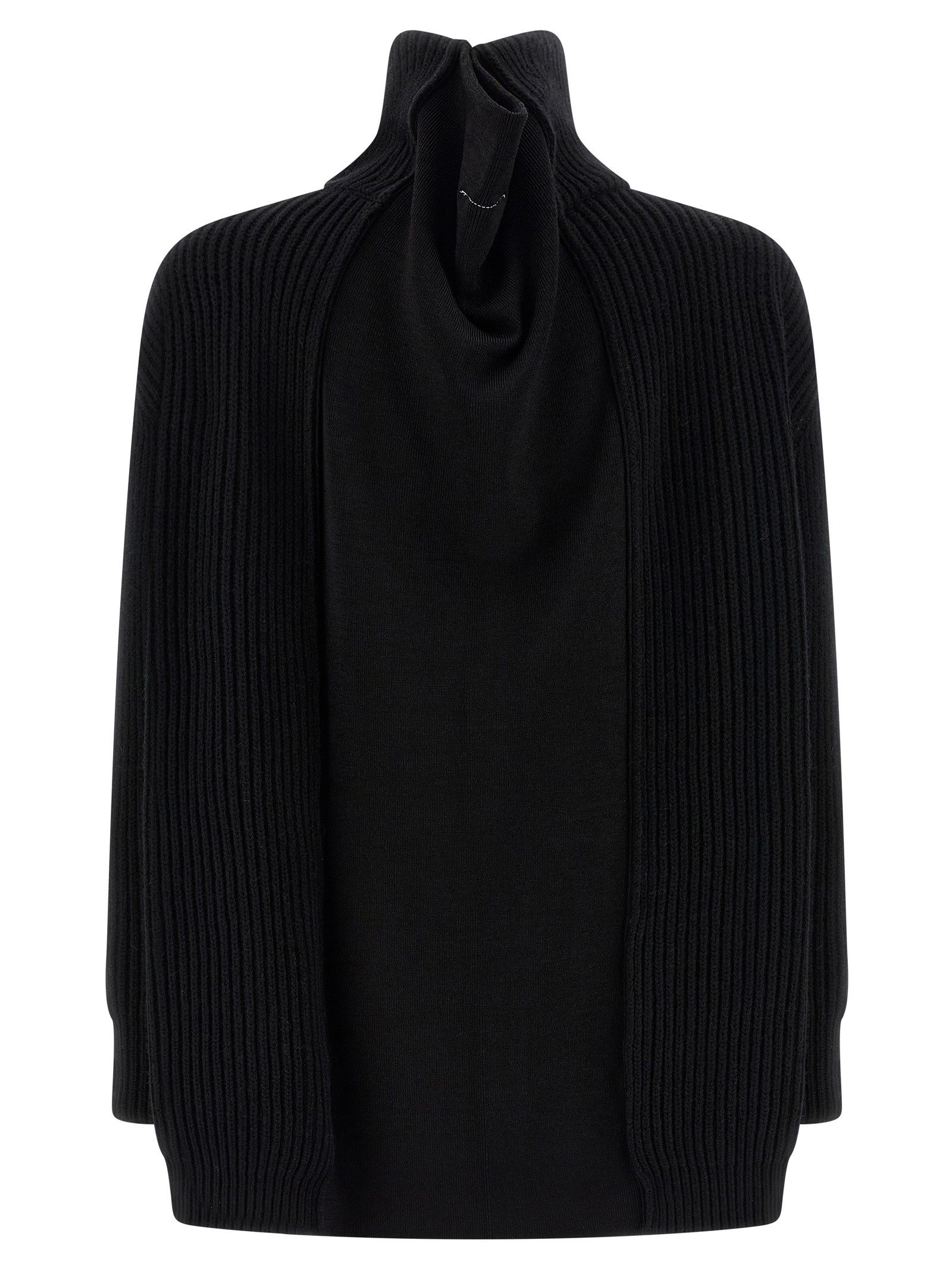 Black Wool Short Dress