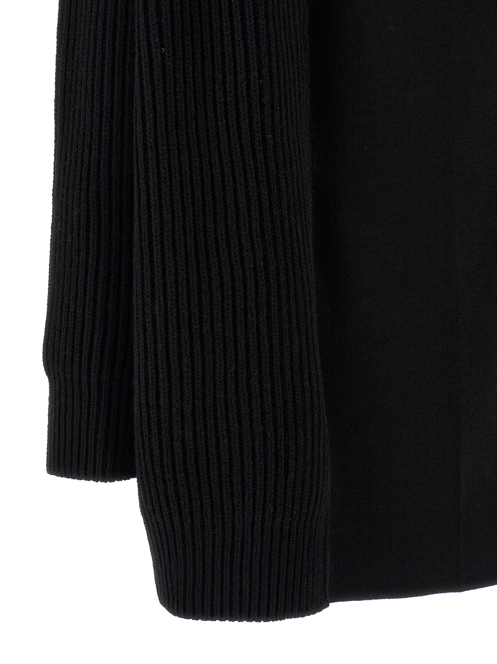 Black Wool Short Dress