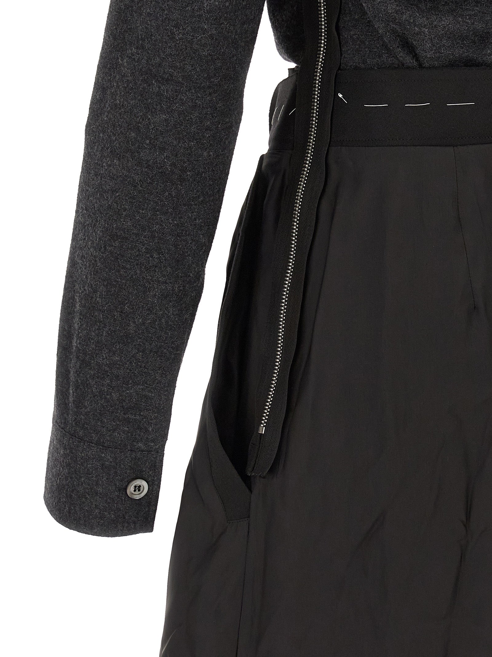 Gray Virgin Wool Midi Dress