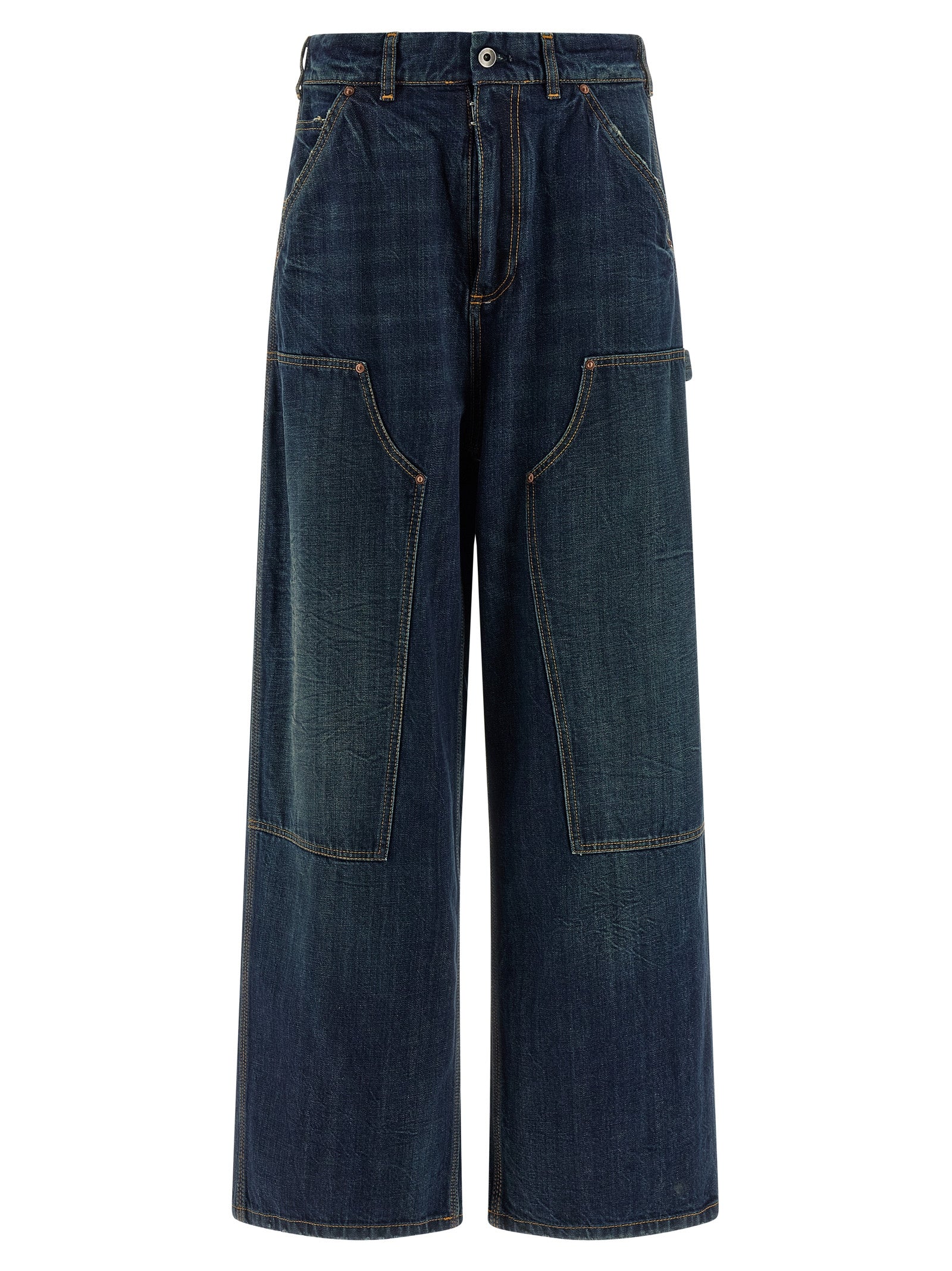 Blue Cotton Relaxed Fit Jeans