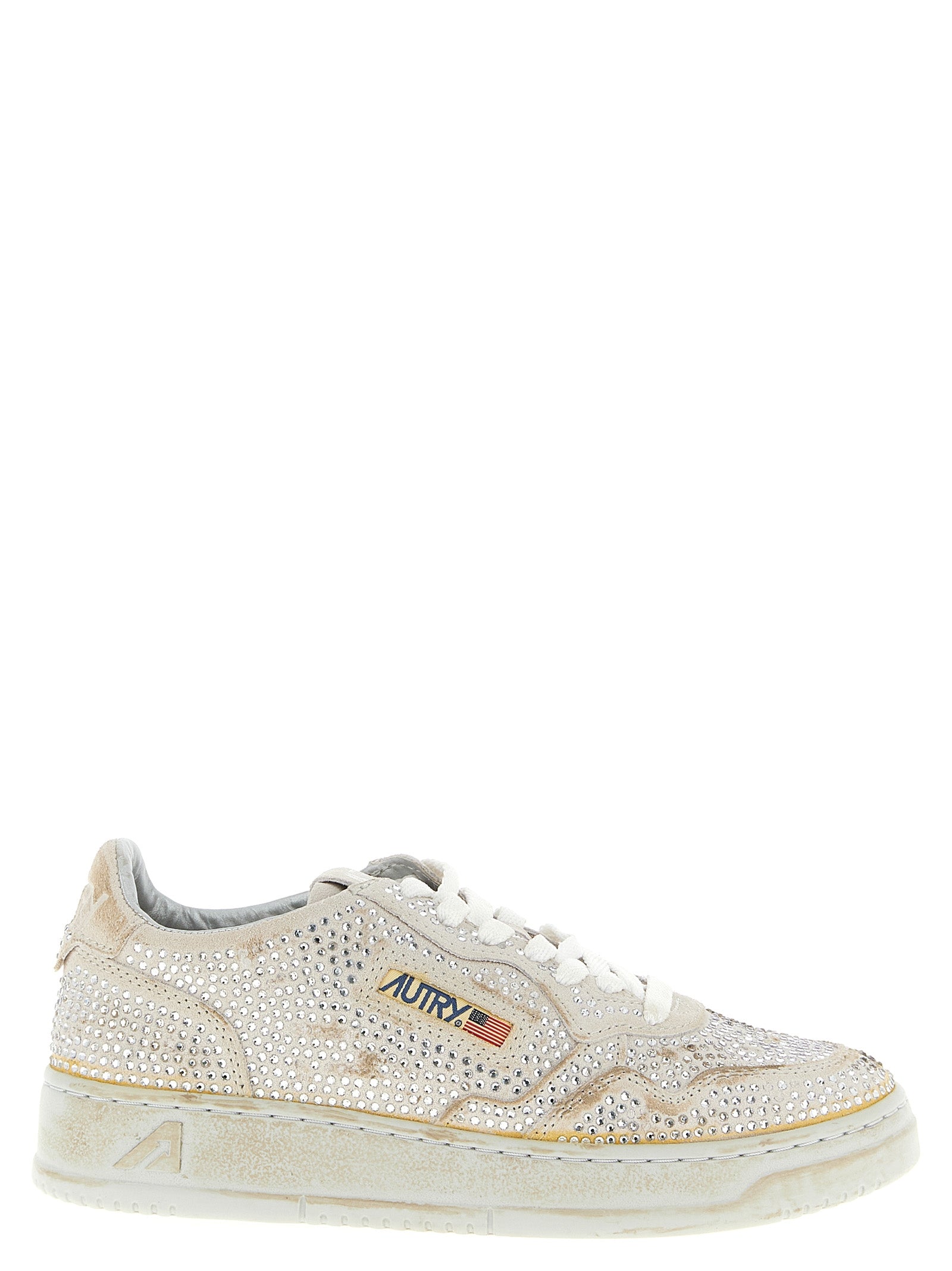 Beige Cowhide Chunky Sneakers