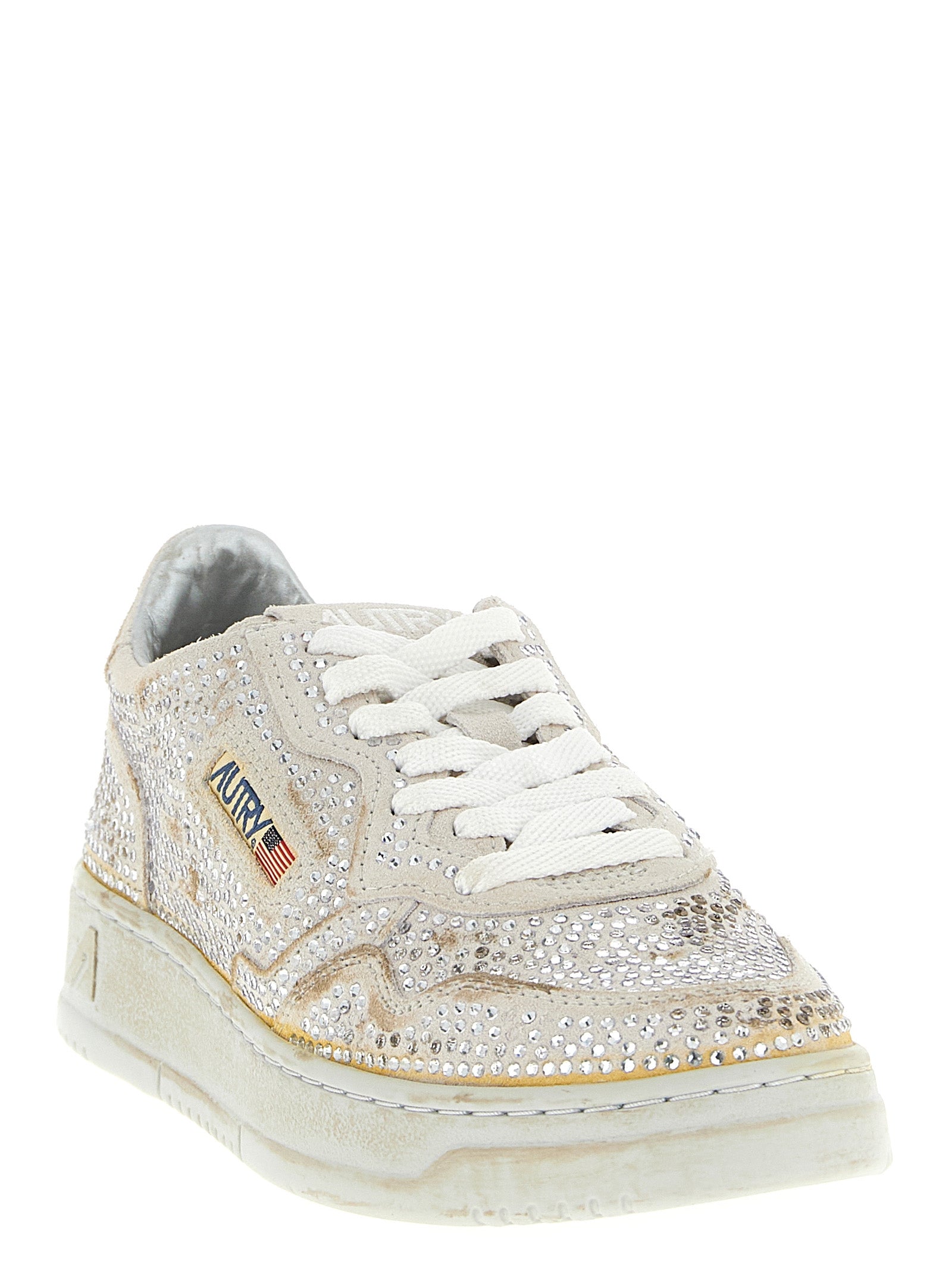 Beige Cowhide Chunky Sneakers