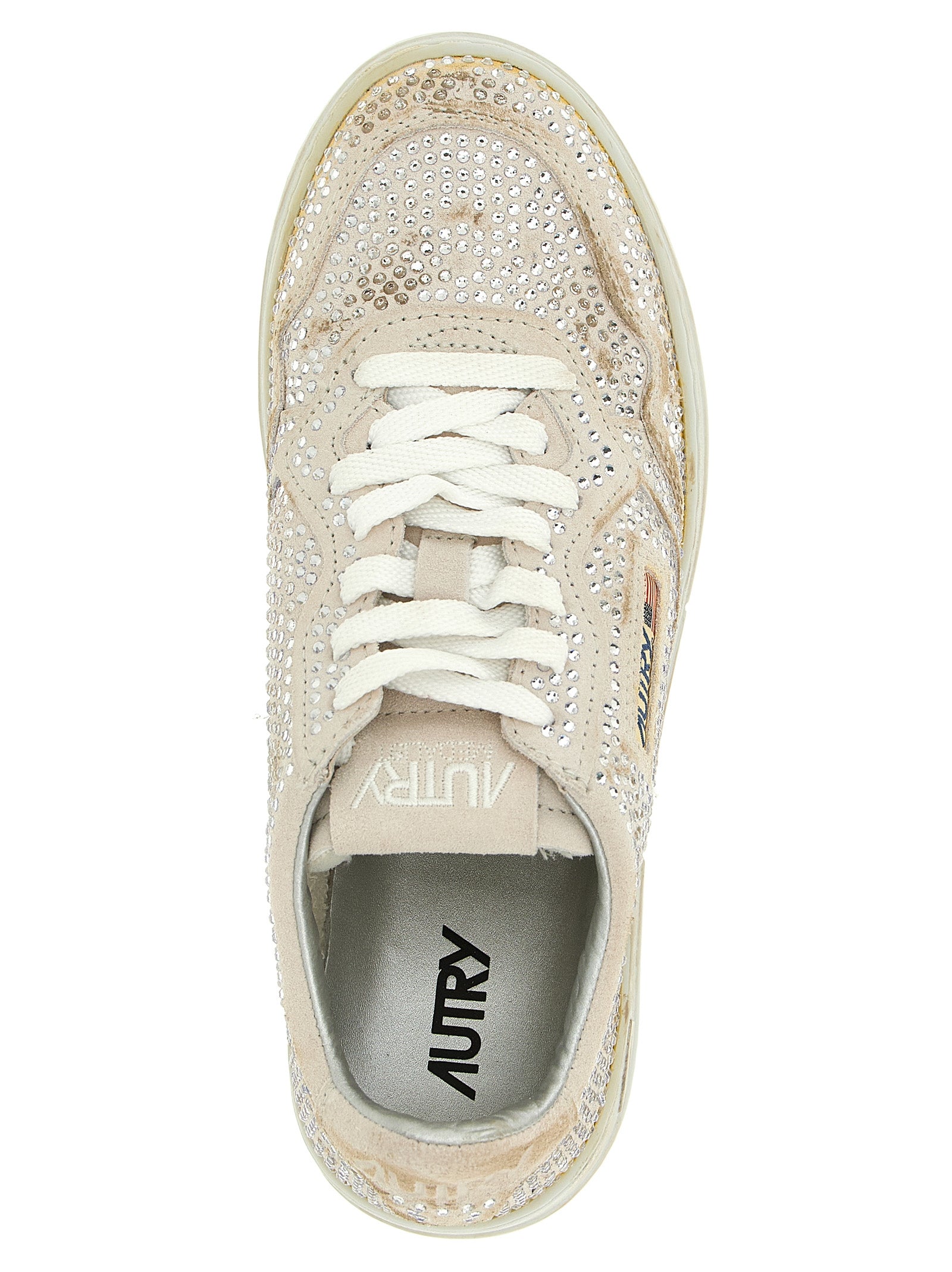 Beige Cowhide Chunky Sneakers