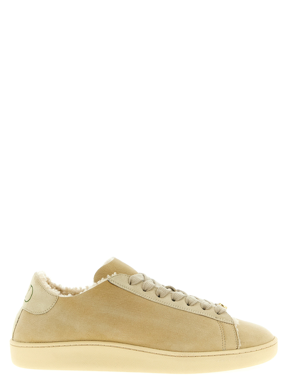 Beige Goatskin Low Top Sneakers