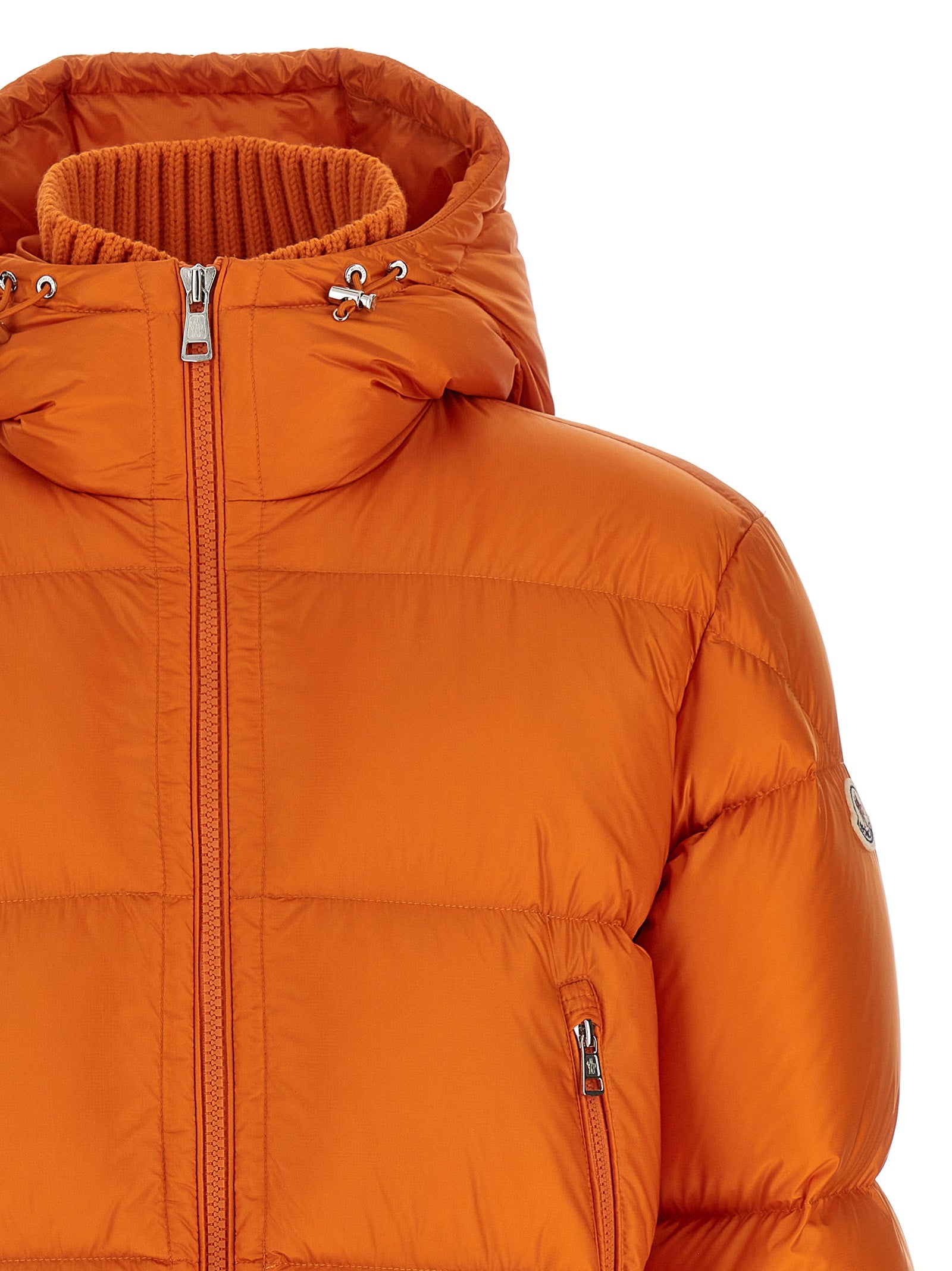 Orange Polyamide Full-Length Jacket
