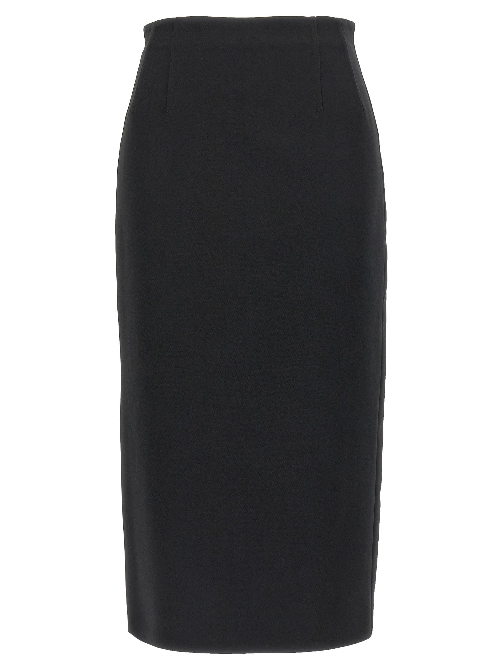 Black Viscose Midi Skirt